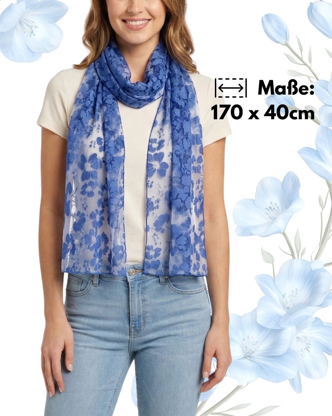dy_mode Halstuch Damen Schal mit transparenten Details Halstuch Frühlingsschal, transparente Stellen, Ausbrenner-Optik, In Unifarben