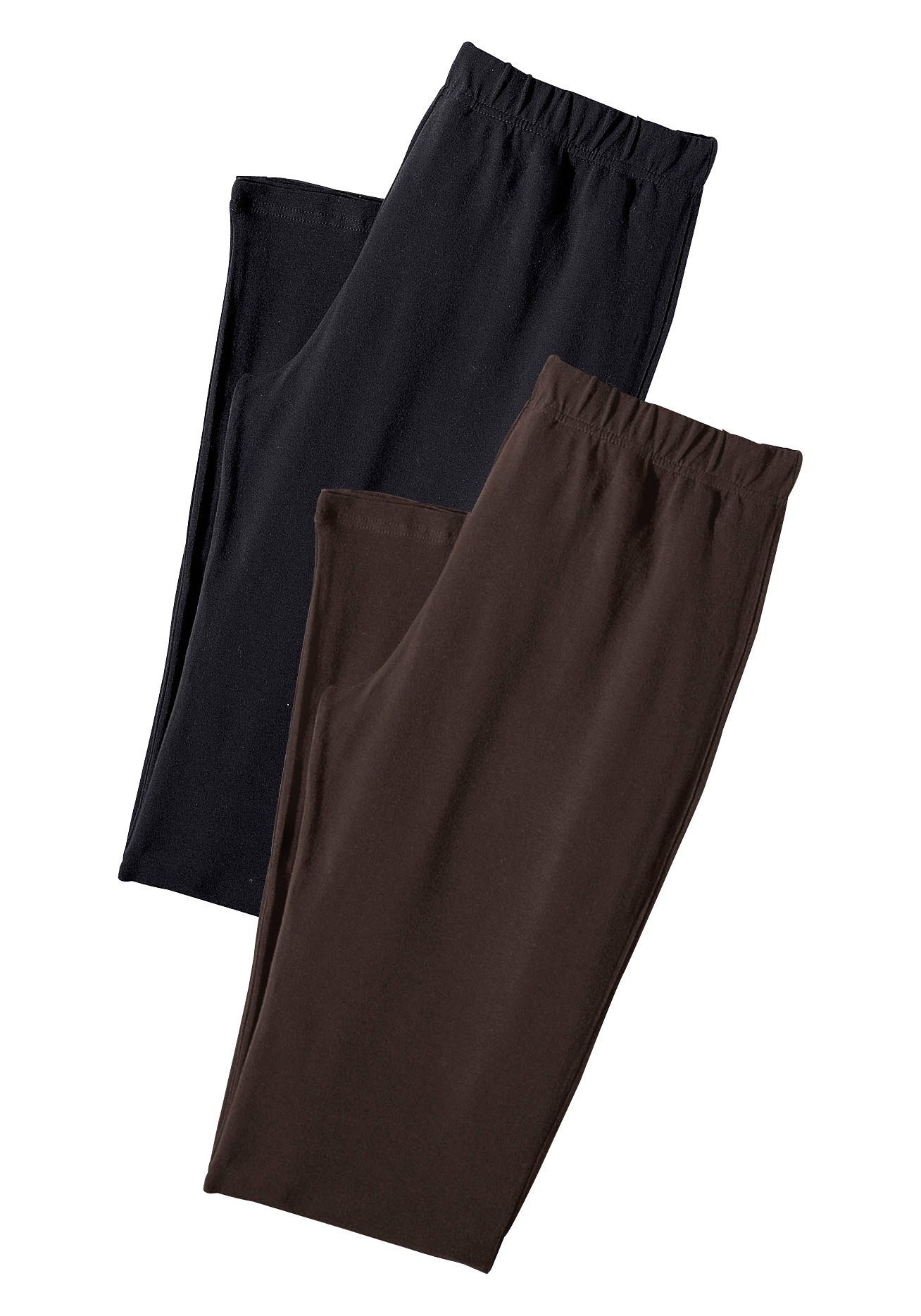braun, schwarz mit active Leggings Loungewear vivance (2er-Pack) Gummibund,