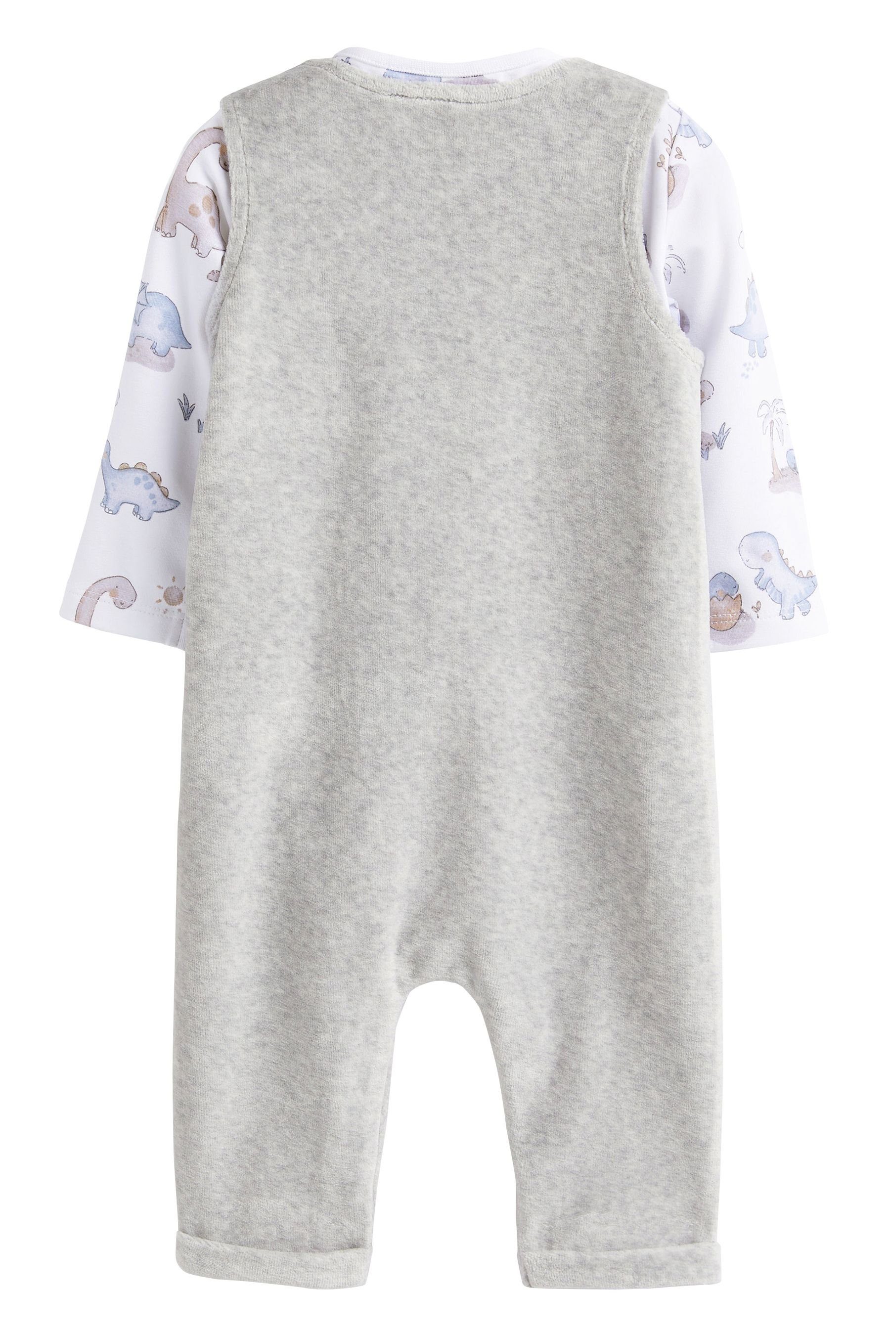 Next Baby-Set Velours-Latzhose Jersey-Bodysuit (2-tlg) Hose mit & Body und