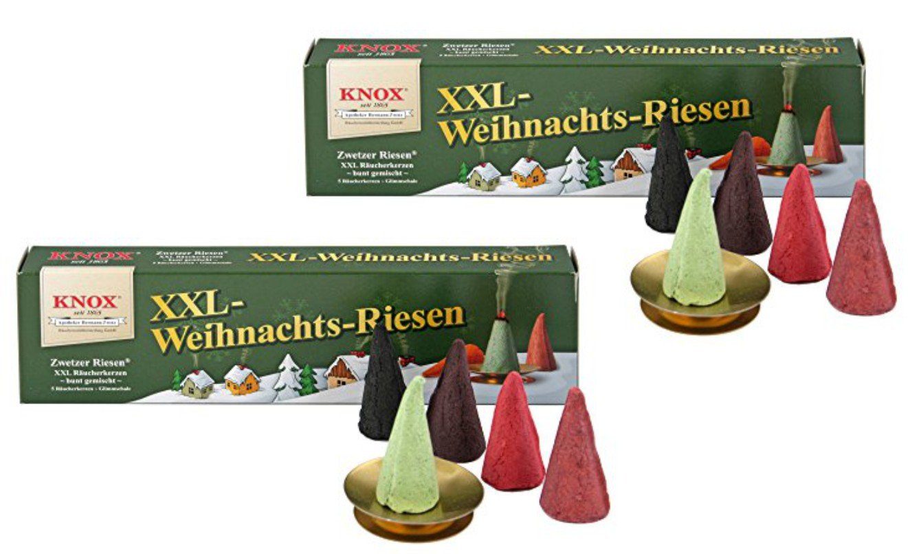 KNOX Duftkerze 071598, Räucherkerzen 2er Set XXL Weihnachtsriesen, je Packu günstig online kaufen