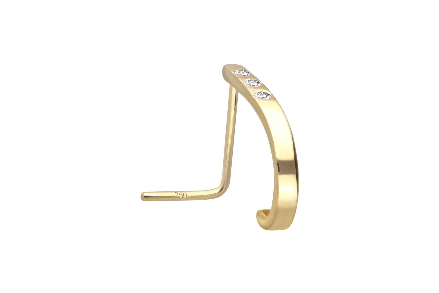 PIERCINGLINE Nasenpiercing 14/18 Karat Gold Nasenstecker 3 MOISSANITE (Nase günstig online kaufen