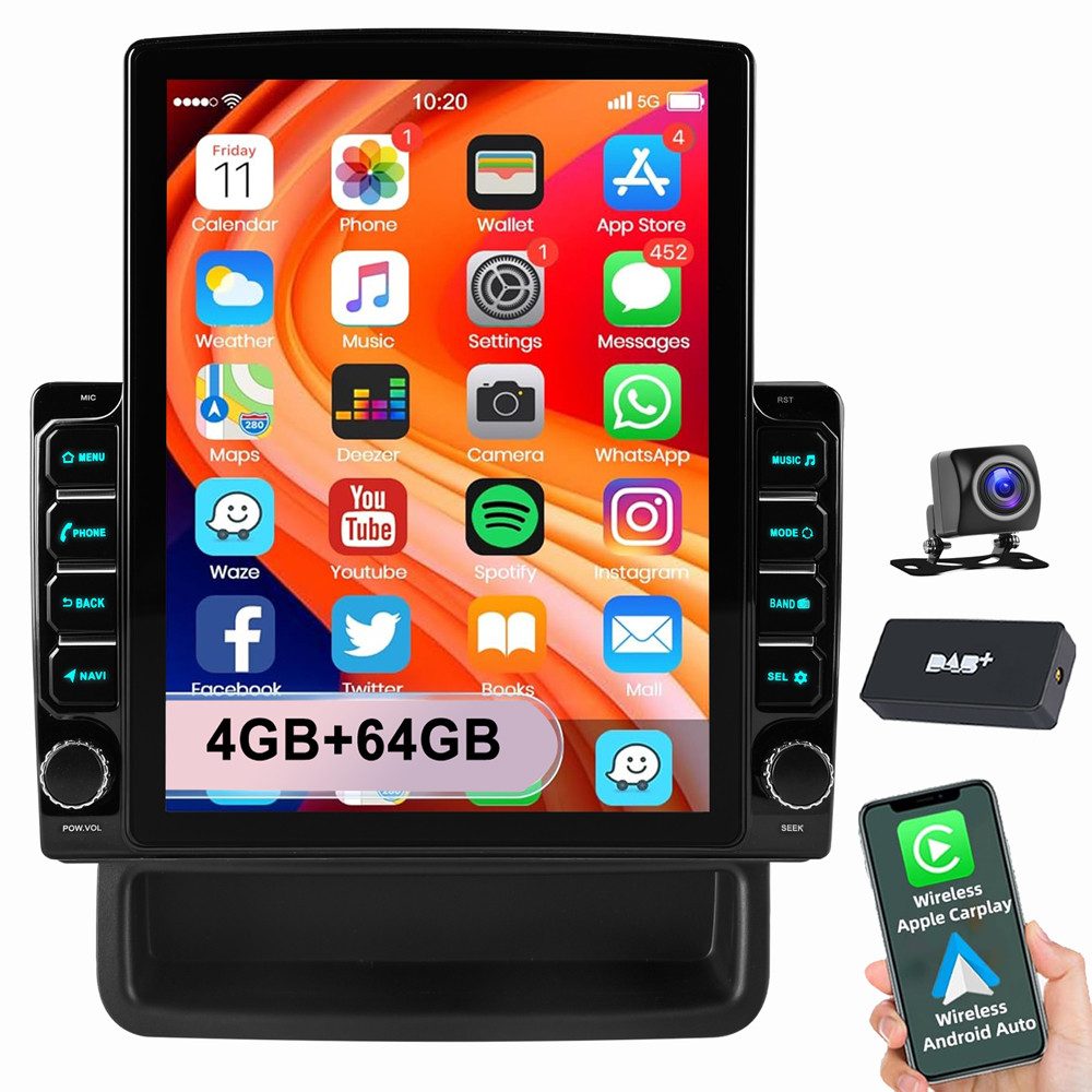 ESSGOO 9,7" Für Opel Vivaro A Renault Trafic 2010-2014 Carplay Android 15 Autoradio (RDS, Digitalradio (DAB), FM, AM)