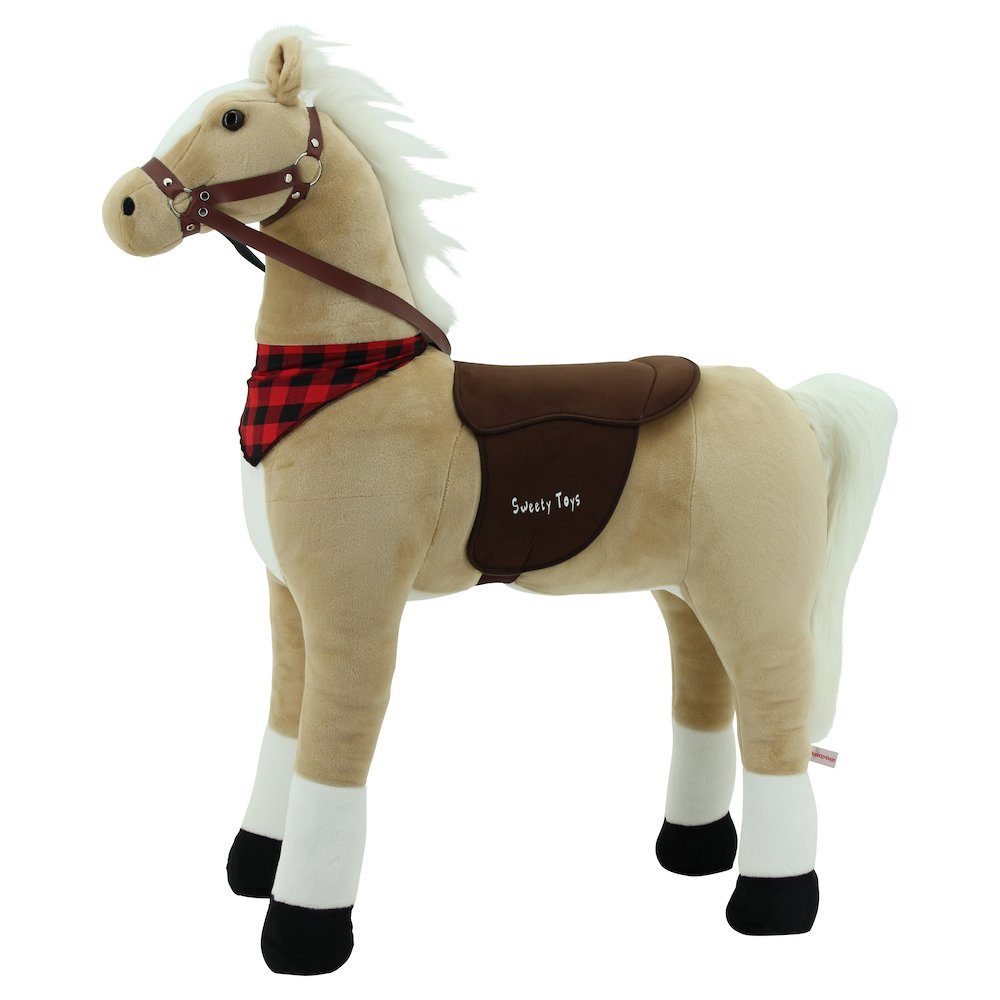 Sweety-Toys Stehpferd Sweety Toys 7714 Stehpferd 110cm robustes Reitpferd mit Stahlunterbau