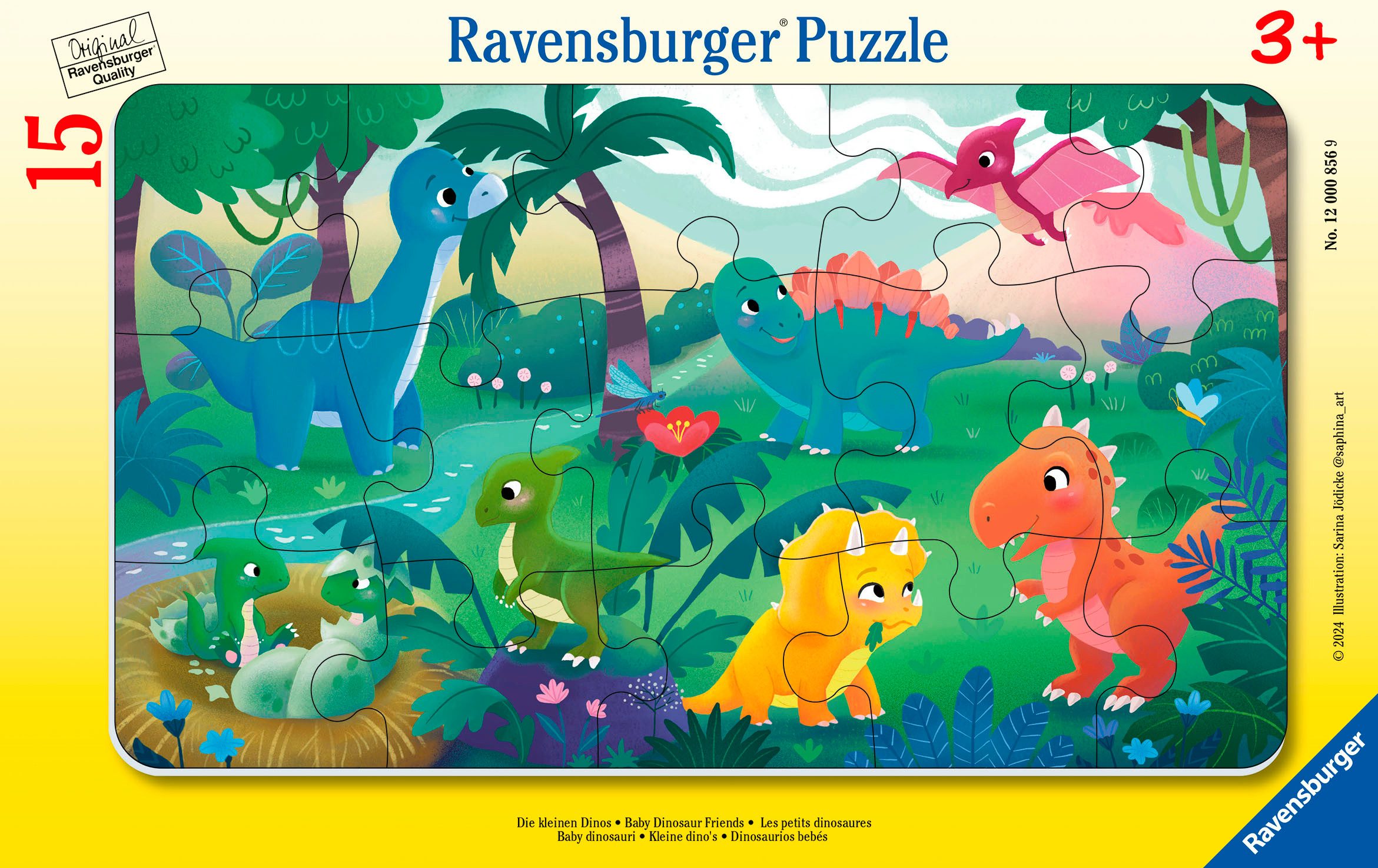 Ravensburger Rahmenpuzzle Die kleinen Dinos, 15 Puzzleteile, Made in Europe günstig online kaufen