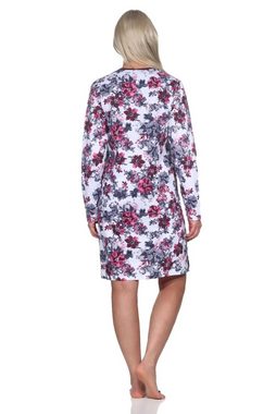 Normann Nachthemd Damen Nachthemd langarm in floralem Design - auch in Übergrößen