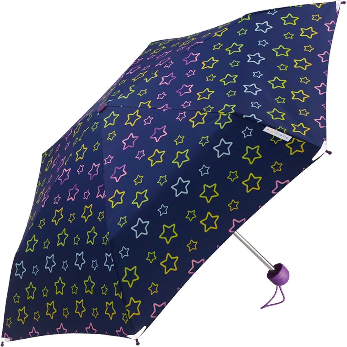farbenfroh bedruckt, und RAIN Mini HAPPY Kinderschirm Basic fantasievoll Taschenregenschirm reflektierend