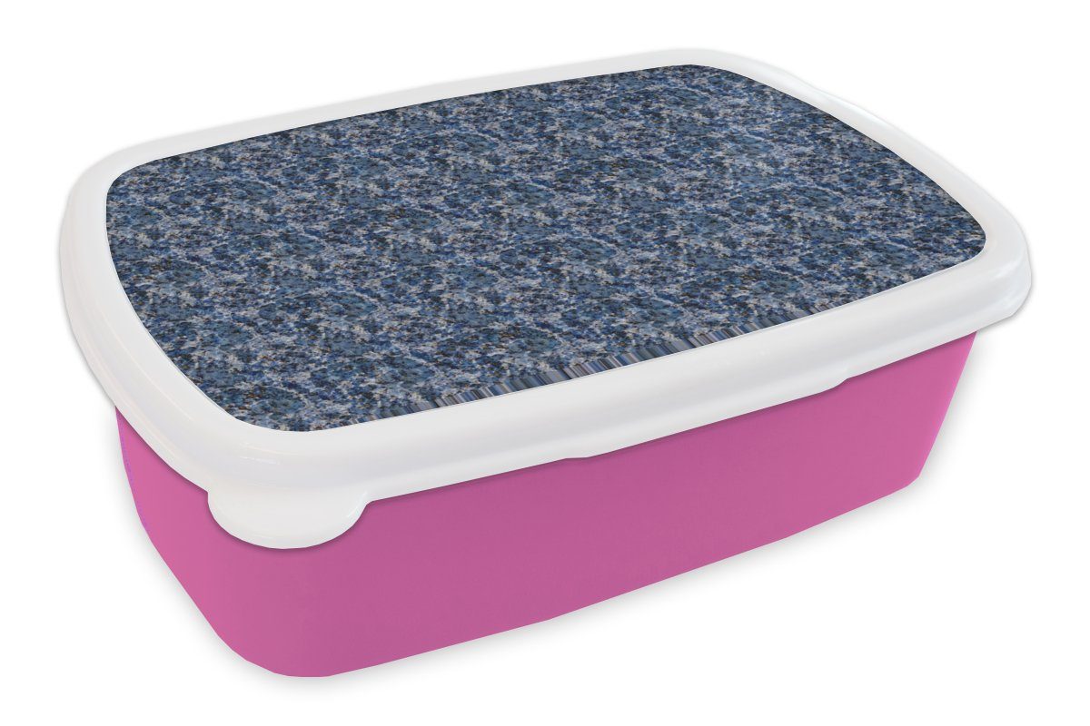 MuchoWow Lunchbox Muster - Granit - Textur, Kunststoff, (2-tlg), Brotbox für Erwachsene, Brotdose Kinder, Snackbox, Mädchen, Kunststoff rosa