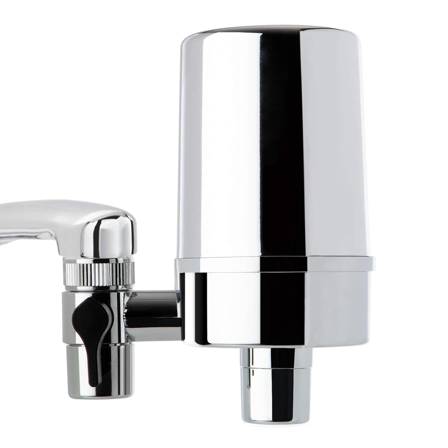 iSpring Wasserhahnfilter mit Chrom-Gehäuse, 1.890 L Kapazität, reduziert Chlor & Blei, inkl. Adapter