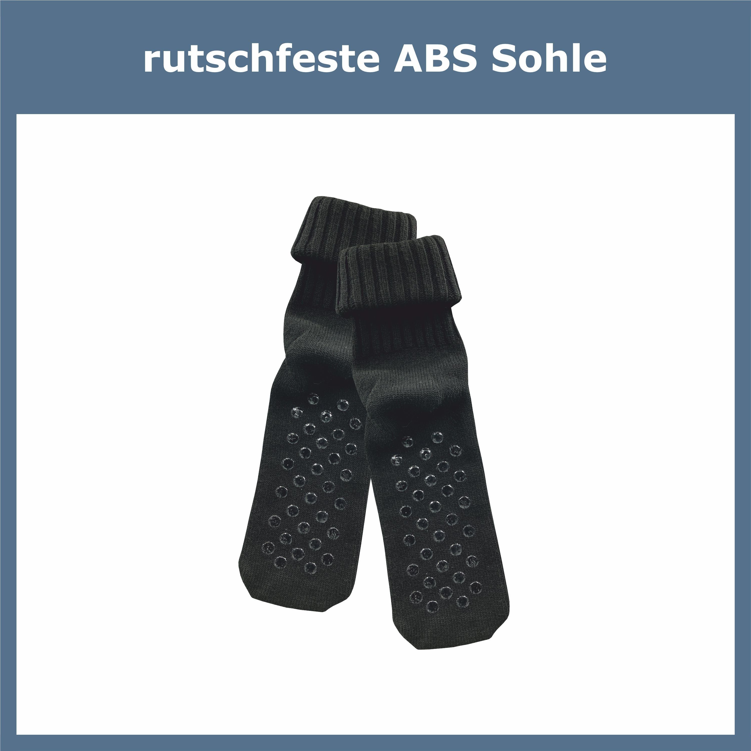 schwarz GAWILO warme Füße, Noppen Stoppersocken Paar) Socken Weiche ABS-Socken aus kuschlige Wolle Rutschfeste (2 mit Damen Hausschuhsocken, für & extra für