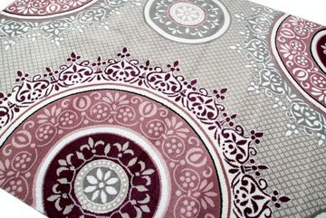 Teppich Designer Teppich Wohnzimmerteppich Ornamente barock pink lila grau, Carpetia, rechteckig, Höhe: 11 mm