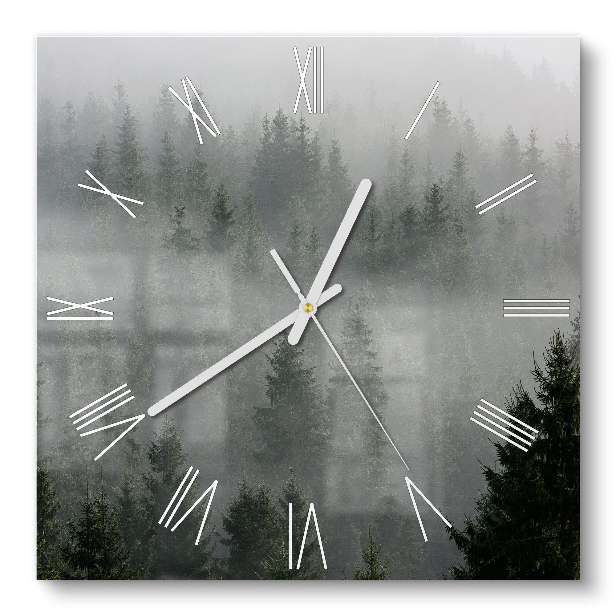 DEQORI Wanduhr 'Nebelwaldmystik' (Glas Glasuhr modern günstig online kaufen