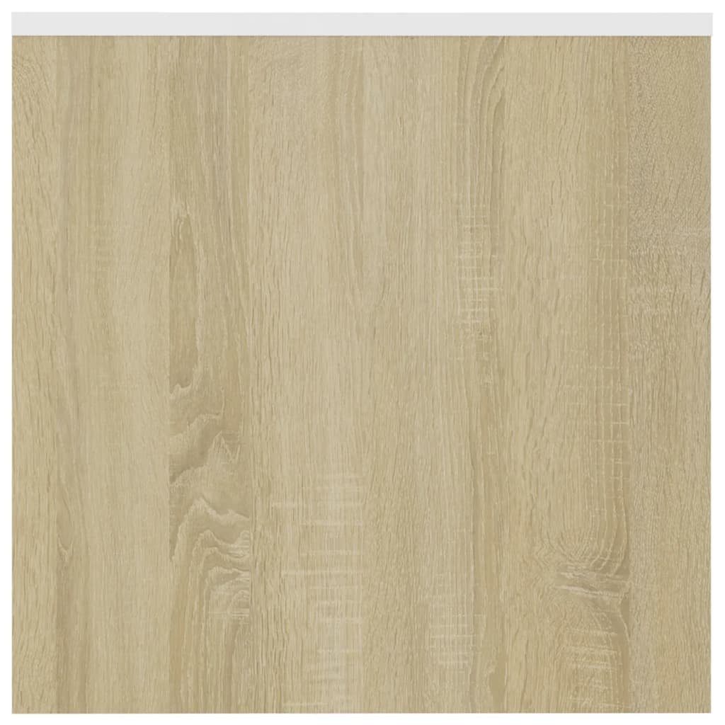 furnicato Beistelltisch und Weiß Satztische Holzwerkstoff (3-St) Sonoma-Eiche 3-tlg