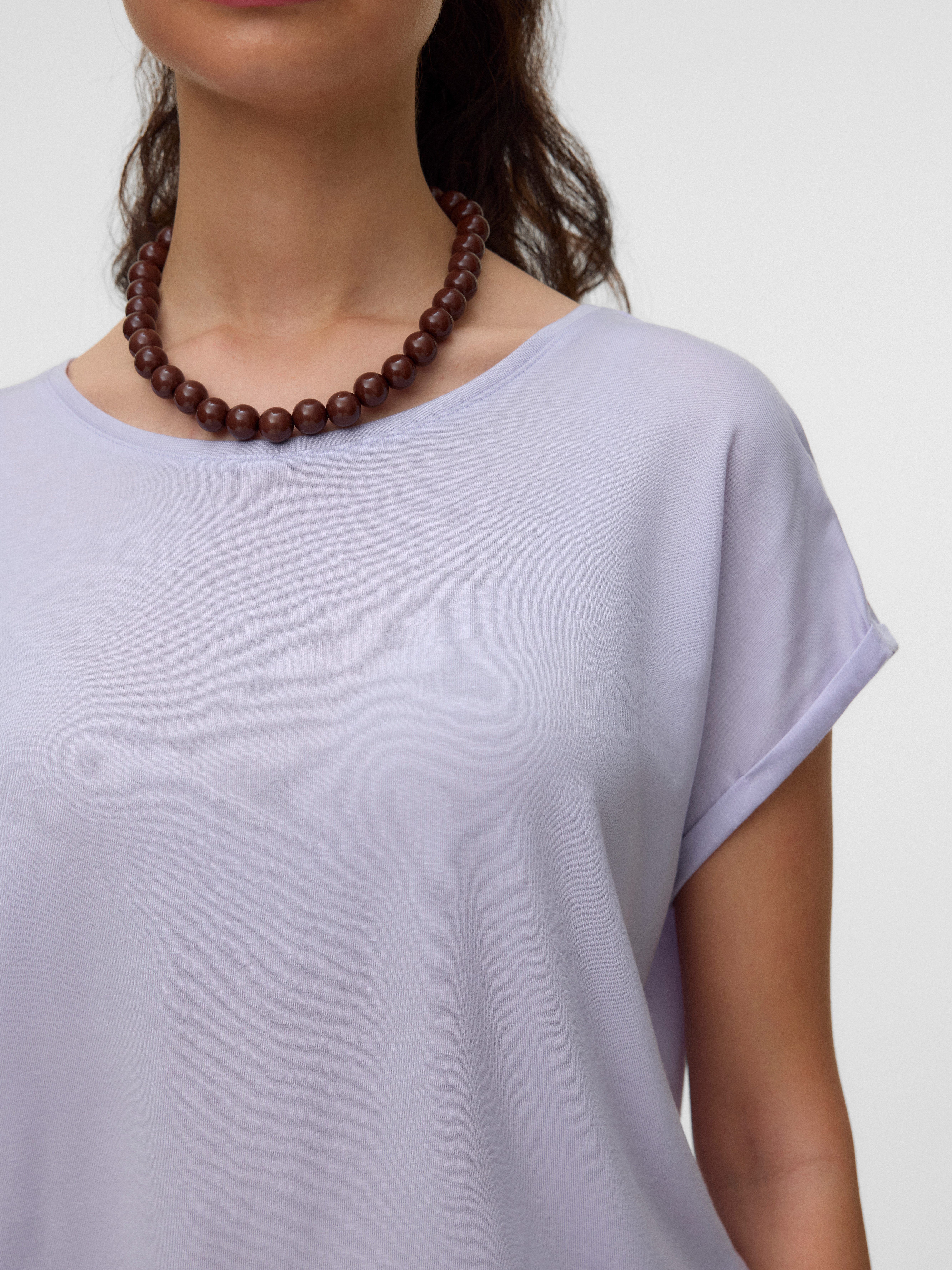 Vero Moda T-Shirt VMAVA PLAIN SS TOP JRS NOOS Materialmix, regular fit – Bild 4 von 5