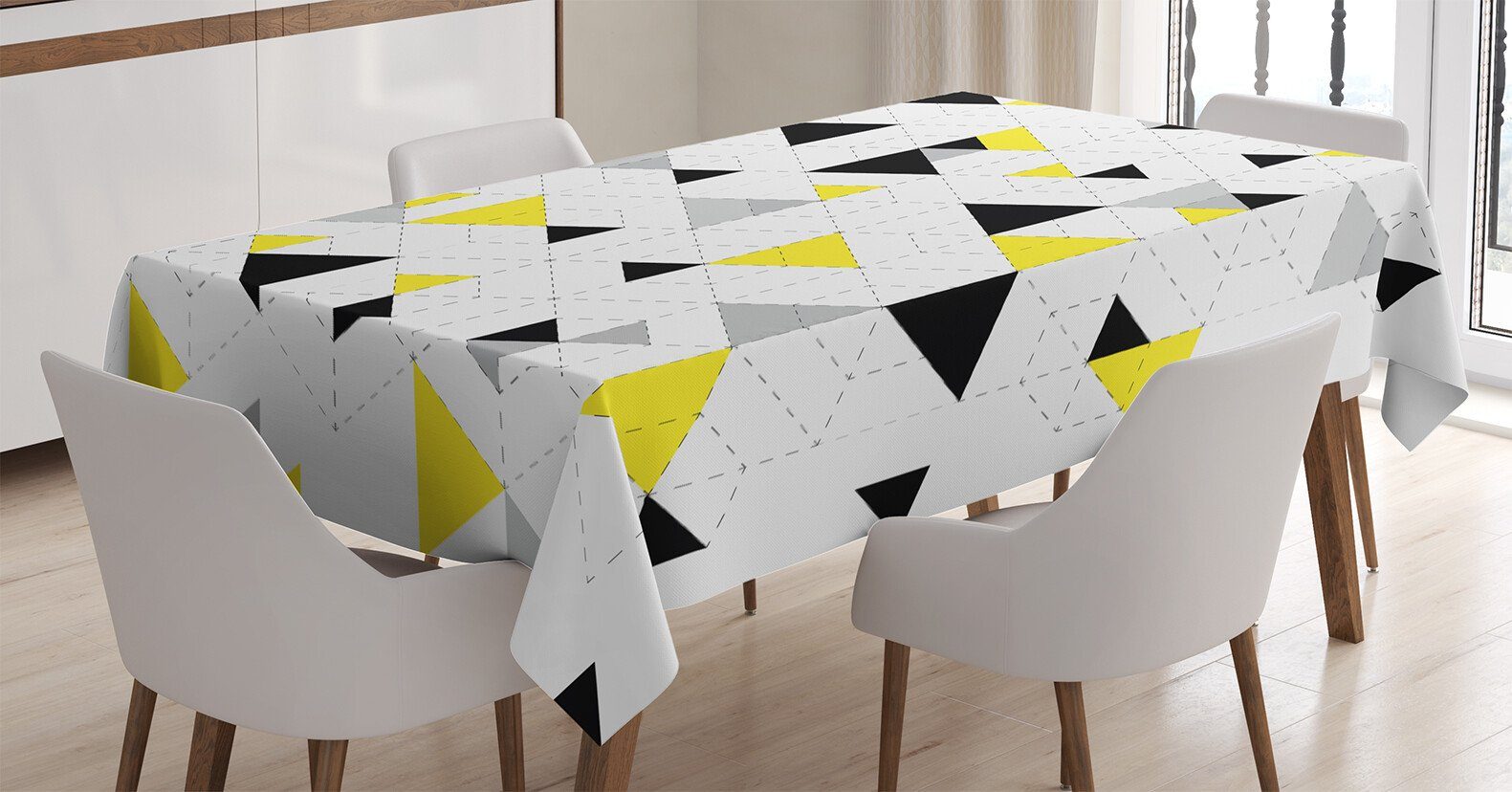 Abakuhaus Tischdecke Bereich Diamant-Motive den Geometrisch Waschbar Für geeignet Farbfest Mosaik in Außen Klare Farben