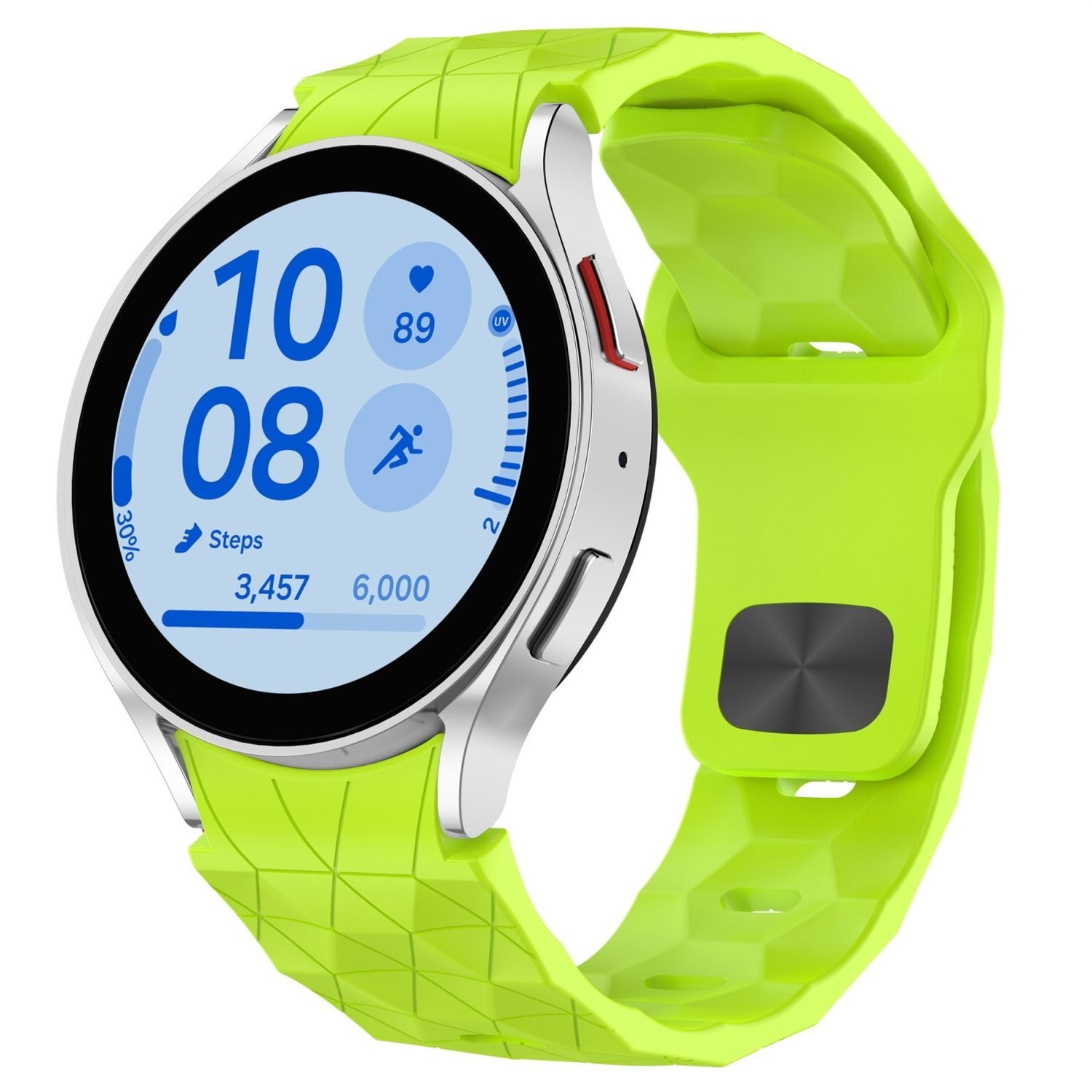 Wigento Smartwatch-Armband Für Samsung Galaxy Watch FE / 6 / 5 / 4 40mm Silikon Arm Band Hellgrün
