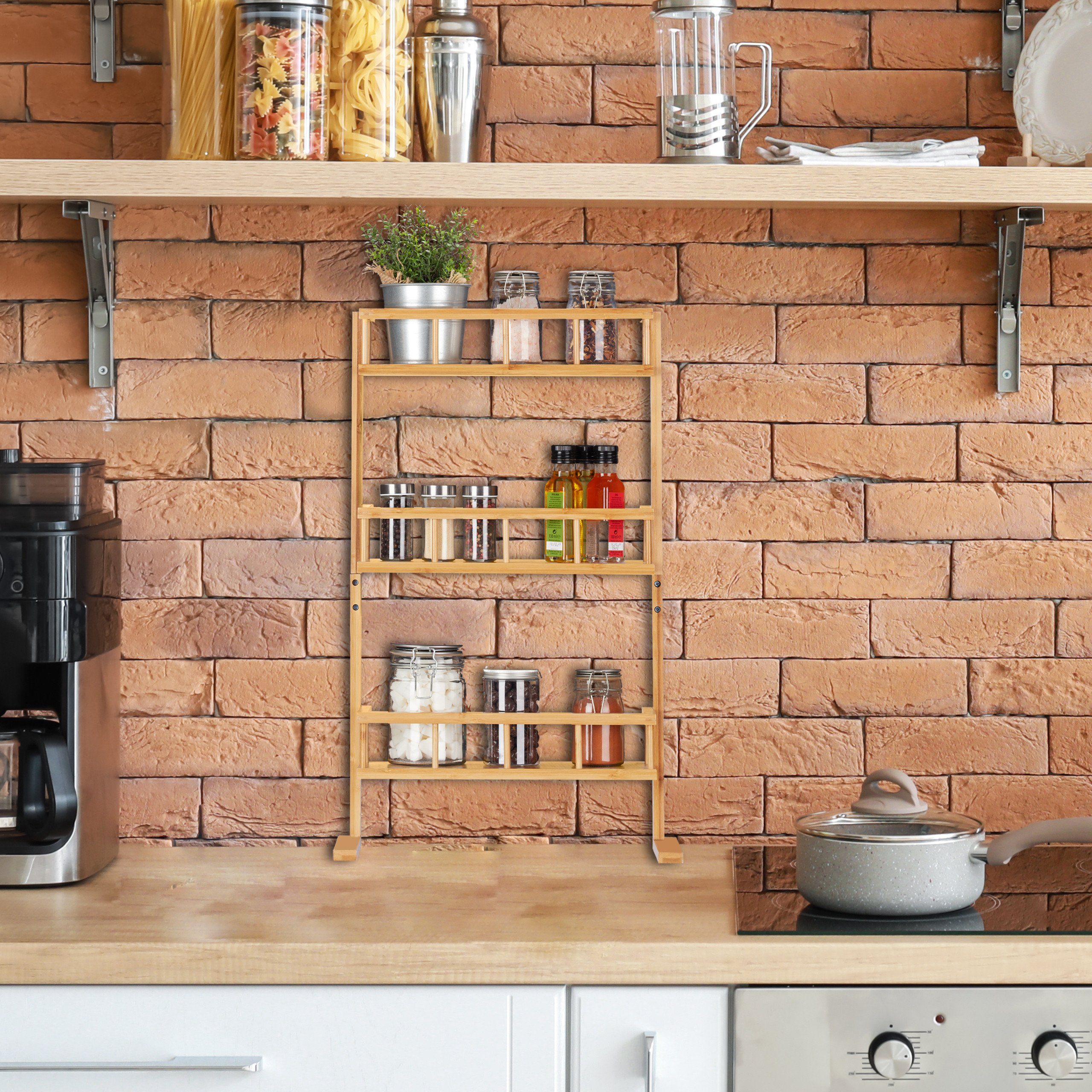 relaxdays Gewürzregal Bambus Gewürzregal günstig online kaufen