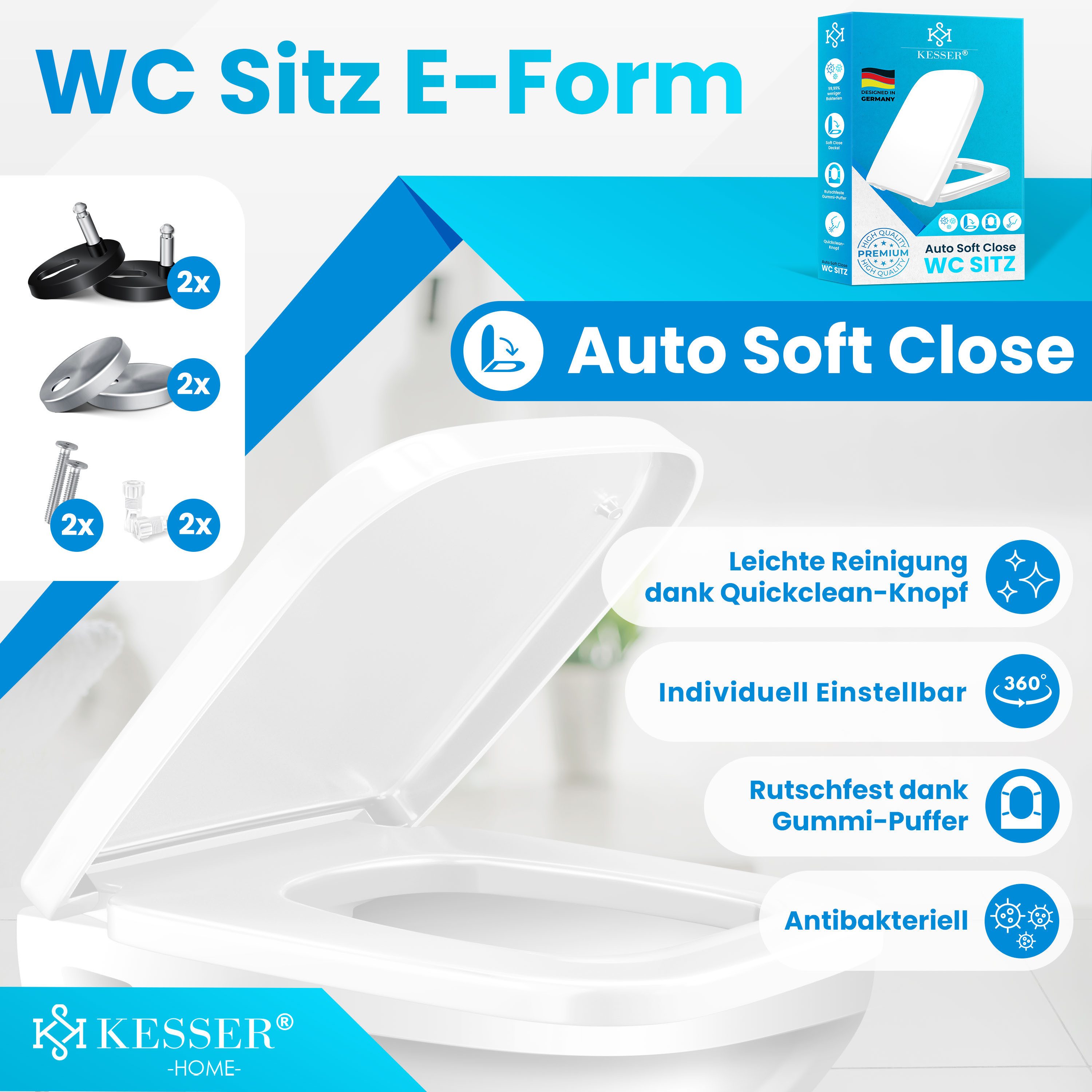 KESSER WC-Sitz, Toilettendeckel mit Absenkautomatik & Softclose aus Duropla günstig online kaufen