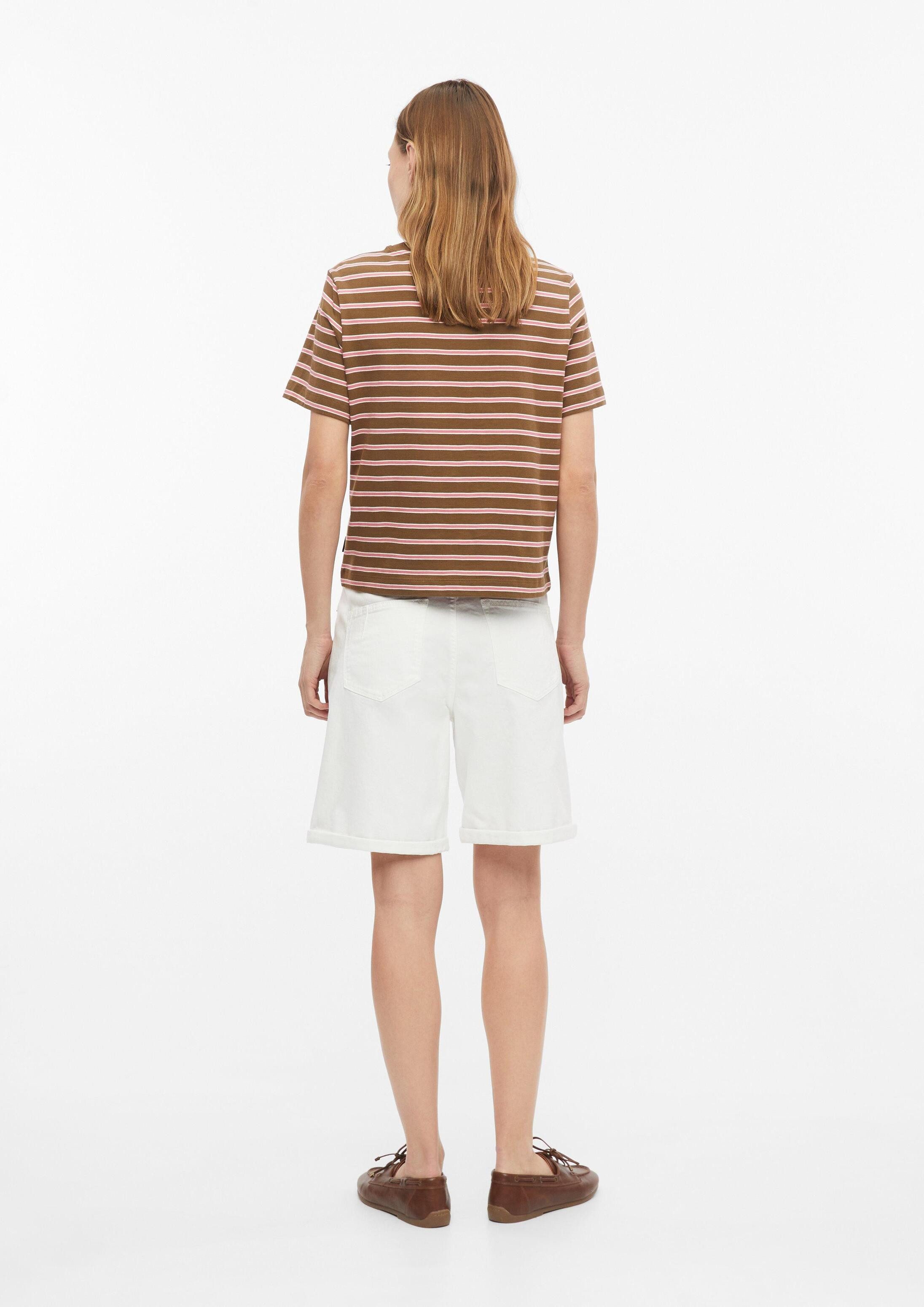 s.Oliver Kurzarmshirt T-Shirt Verkürztes T-Shirt mit Streifen