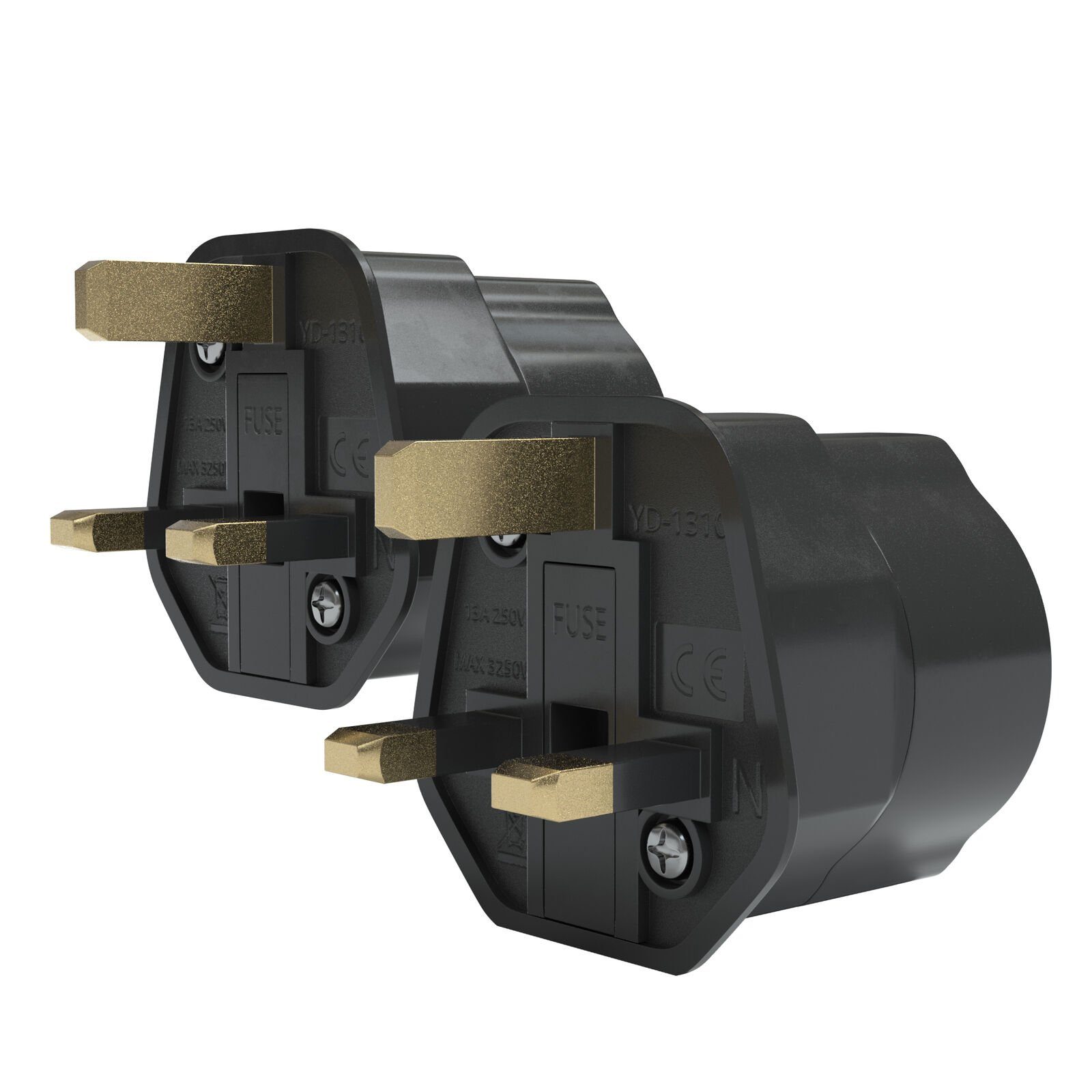 EAZY CASE 2x Travel Adapter UK Reiseadapter Stromstecker Stromadapter Typ G, 2er Reisestecker Set Stromadapter DE England 3 Pin Steckdose Schwarz