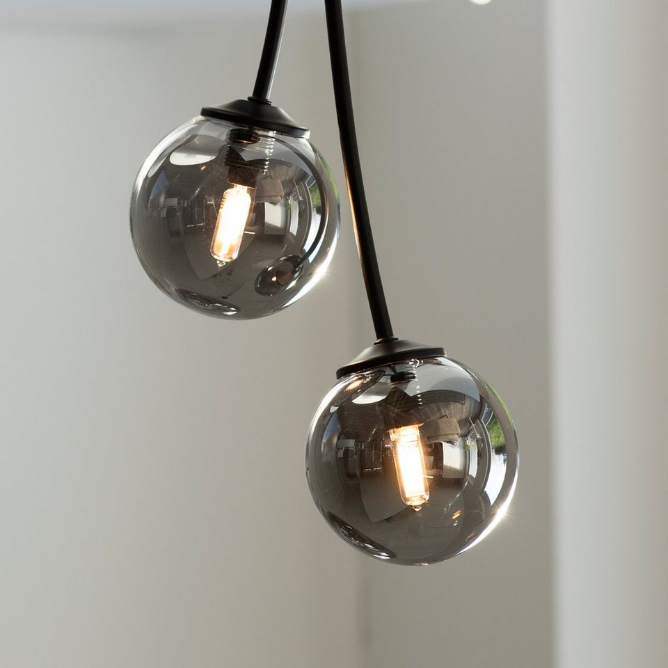 Paul Neuhaus LED Deckenleuchte WIDOW, LED wechselbar, Warmweiß, LED,  Moderne, schwarze Lackierung