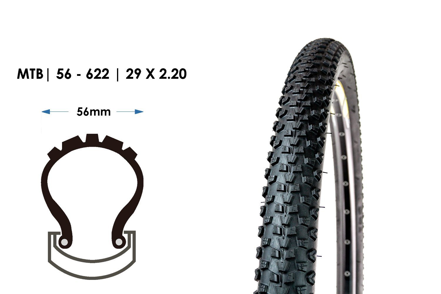 Non-Branded Fahrradreifen 29 Zoll MTB Mantel 29x2.20 Fahrrad Reifen Tire