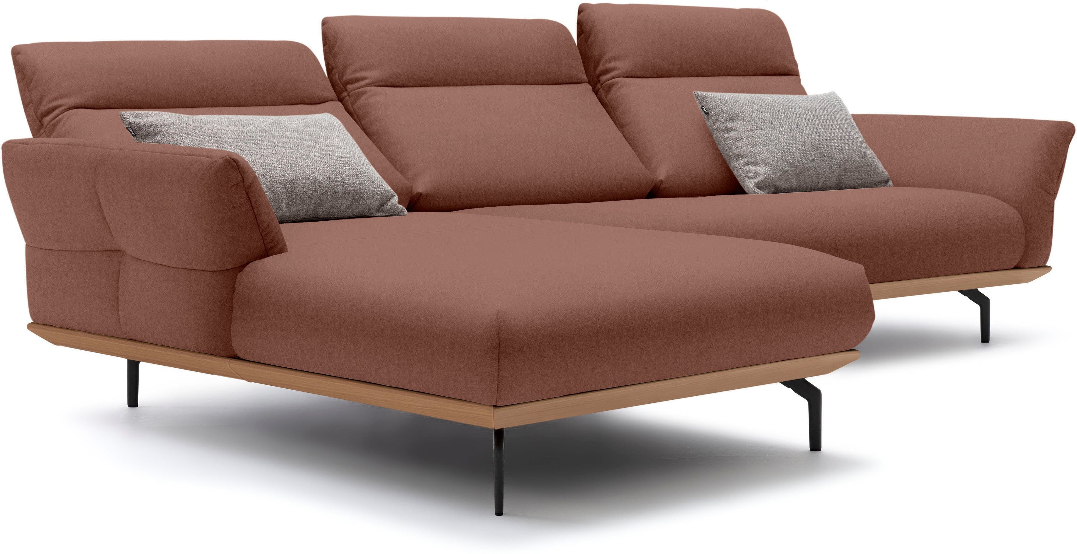 hs.460, hülsta sofa 318 Sockel in Ecksofa Umbragrau, in cm Winkelfüße Breite Eiche,