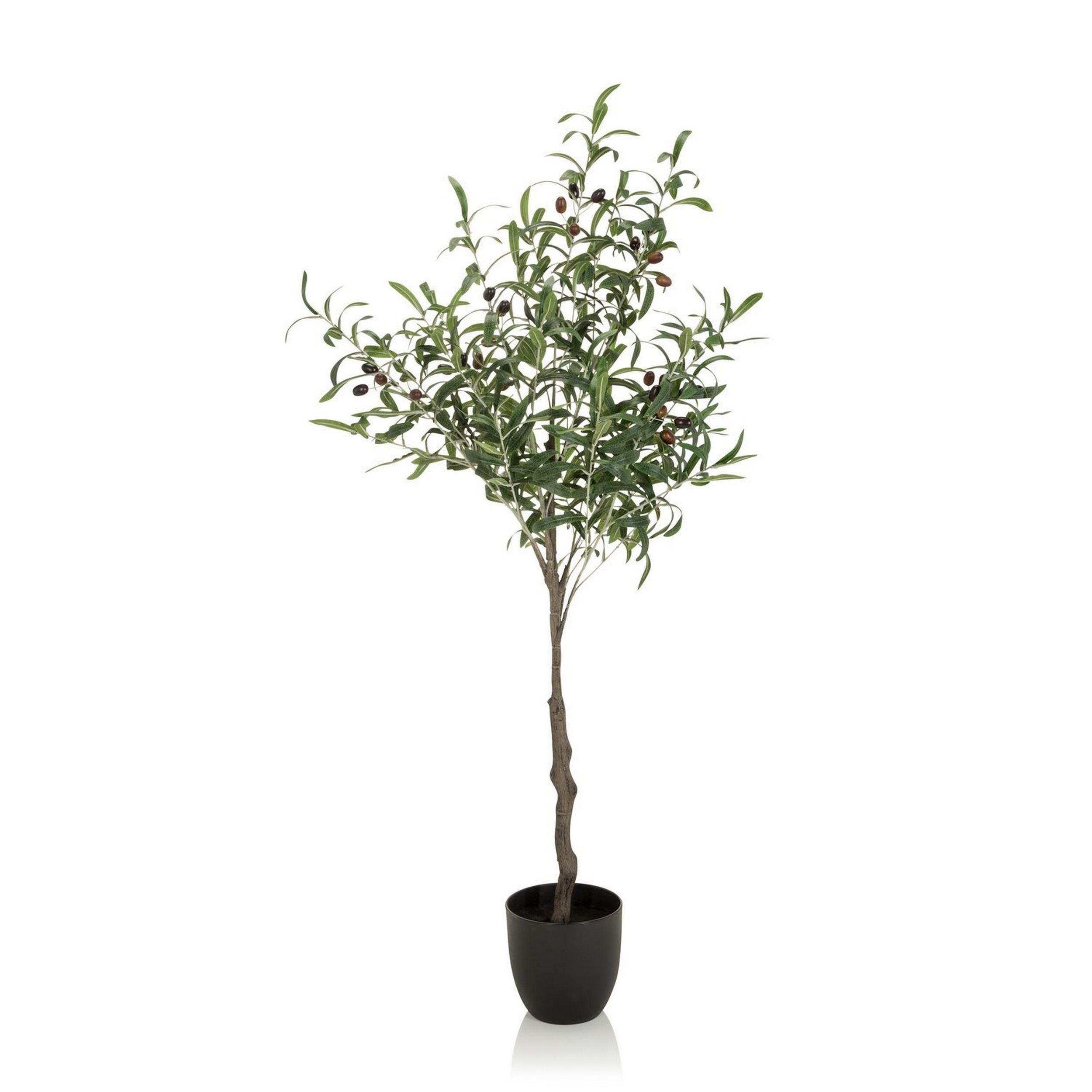 Künstliche Zimmerpflanze Deko Pflanzen, bümö, Höhe 120 cm, Kunstpflanze: Olivenbaum / Olive für innen- und außen