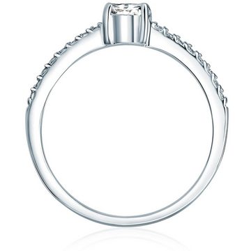 Trilani Silberring Verlobungsring aus 925 Sterling Silber, mit Zirkonia