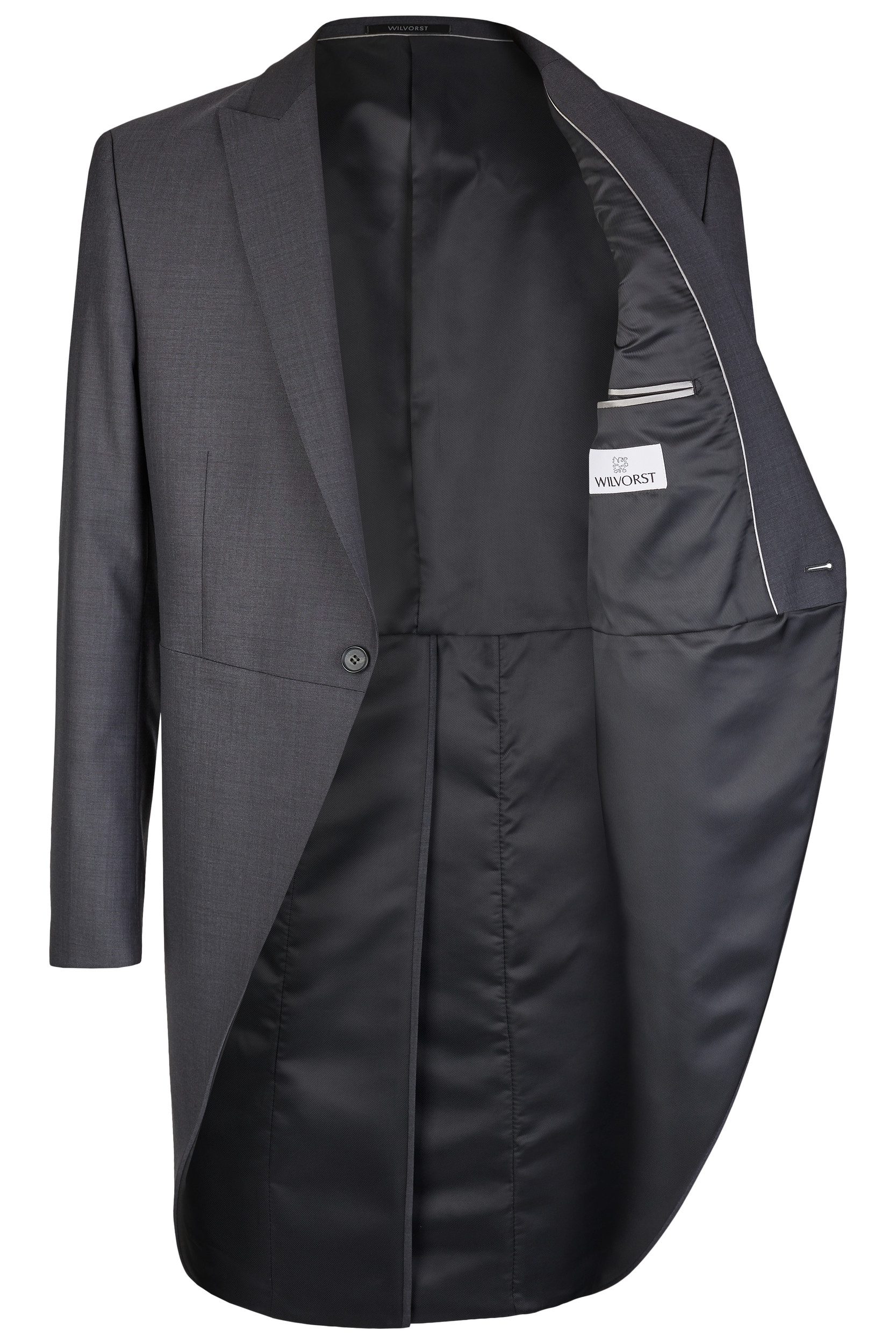 Wilvorst Sakko Wilvorst Herren Cut-Sakko Spitzfacon Modern-Fit Anthrazit