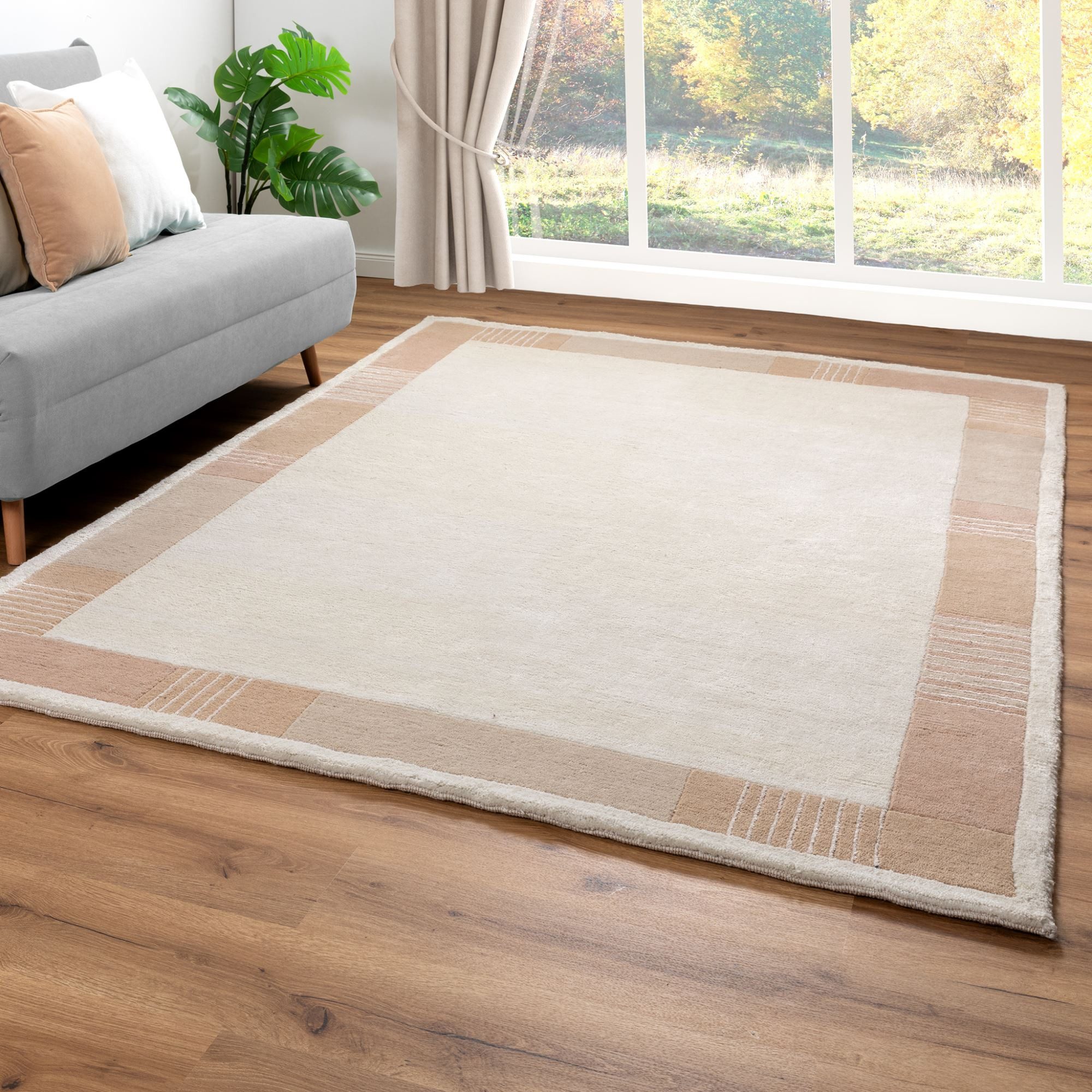 Steffensmeier Teppich Pokhara Bordüre, Rechteckig, Nepal Design günstig online kaufen