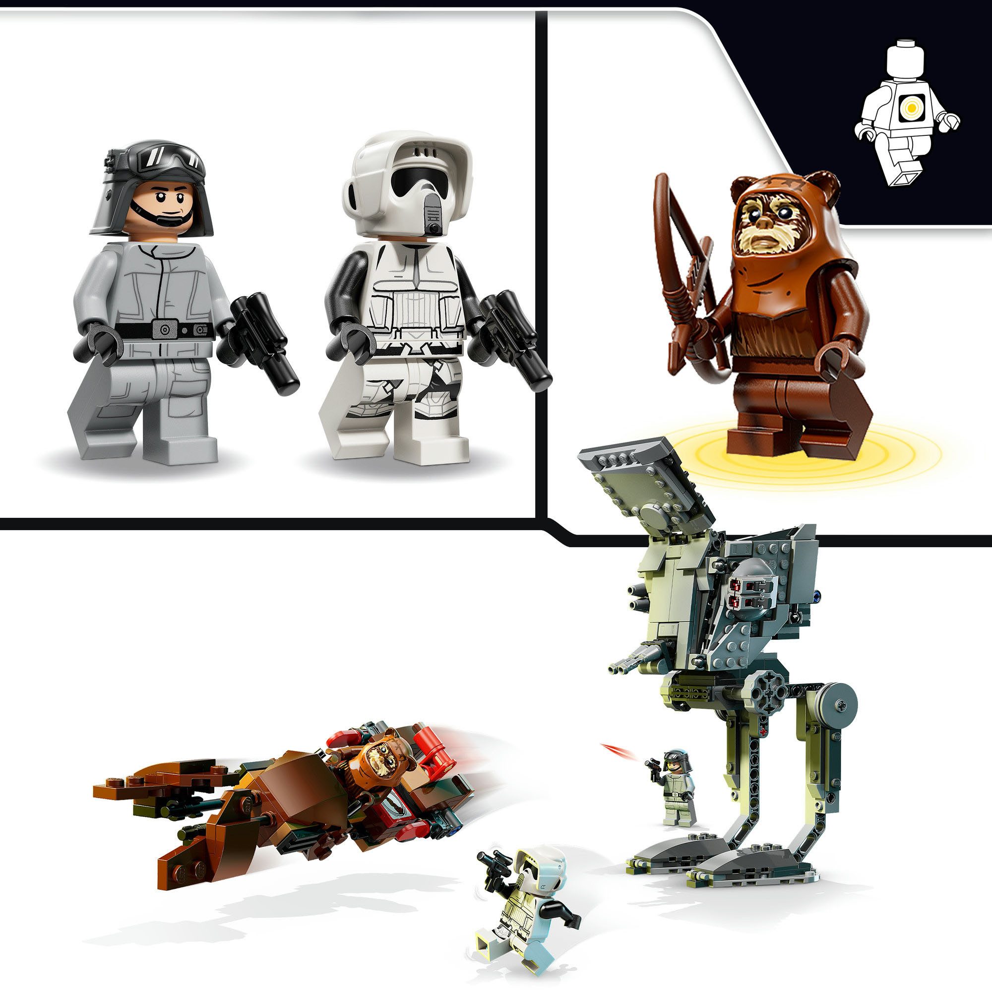 LEGO® SMART Play™ AT-ST Angriff auf Endor (75424), LEGO Star Wars ™ Konstruktionsspielsteine, (347 St), Mit SMART Brick kompatibel (nicht im Lieferumfang enthal – Bild 4 von 5