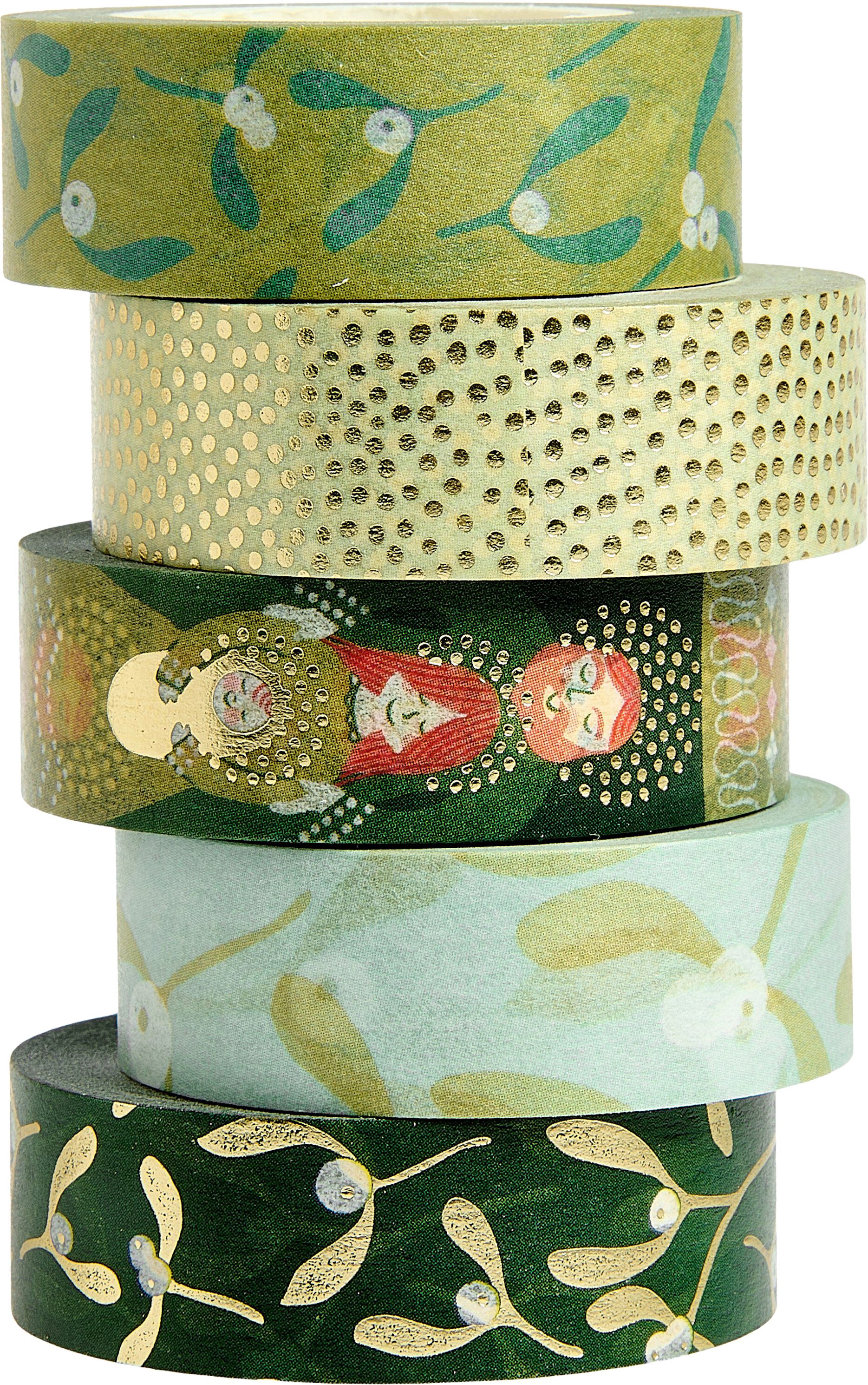 Rico Design Bastelband Tape-Set Mistelzweige, 5 Stück