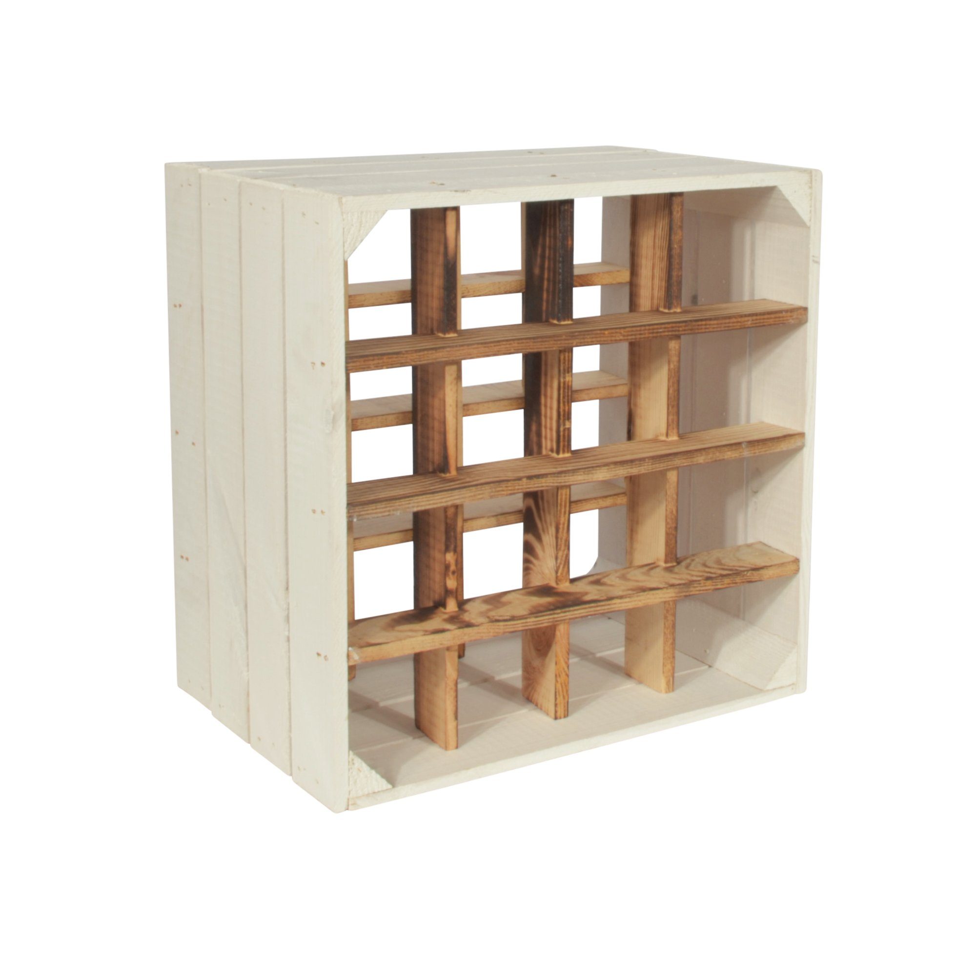 CHICCIE Weinregal Wino Flaschenregal aus Holz Weiß Geflammt + Regal, 1-tlg. günstig online kaufen