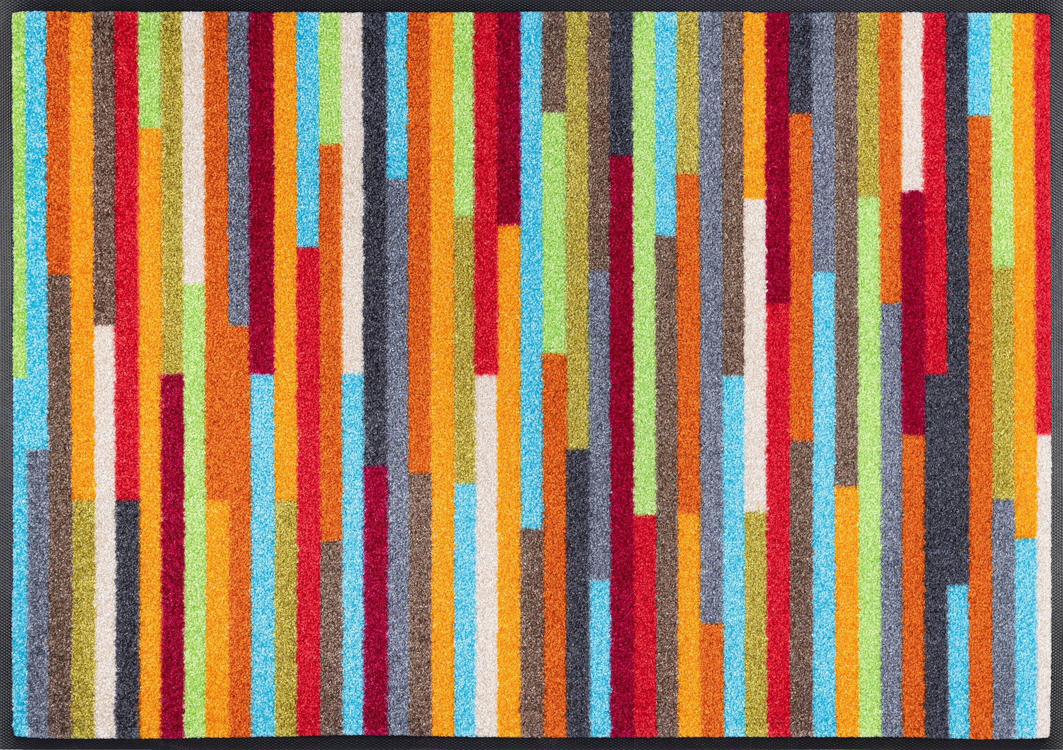 wash+dry by Kleen-Tex Fußmatte Mikado Stripes, rechteckig, Höhe: 7 mm, Schmutzfangläufer, modernes Streifen Design, rutschhemmend, waschbar