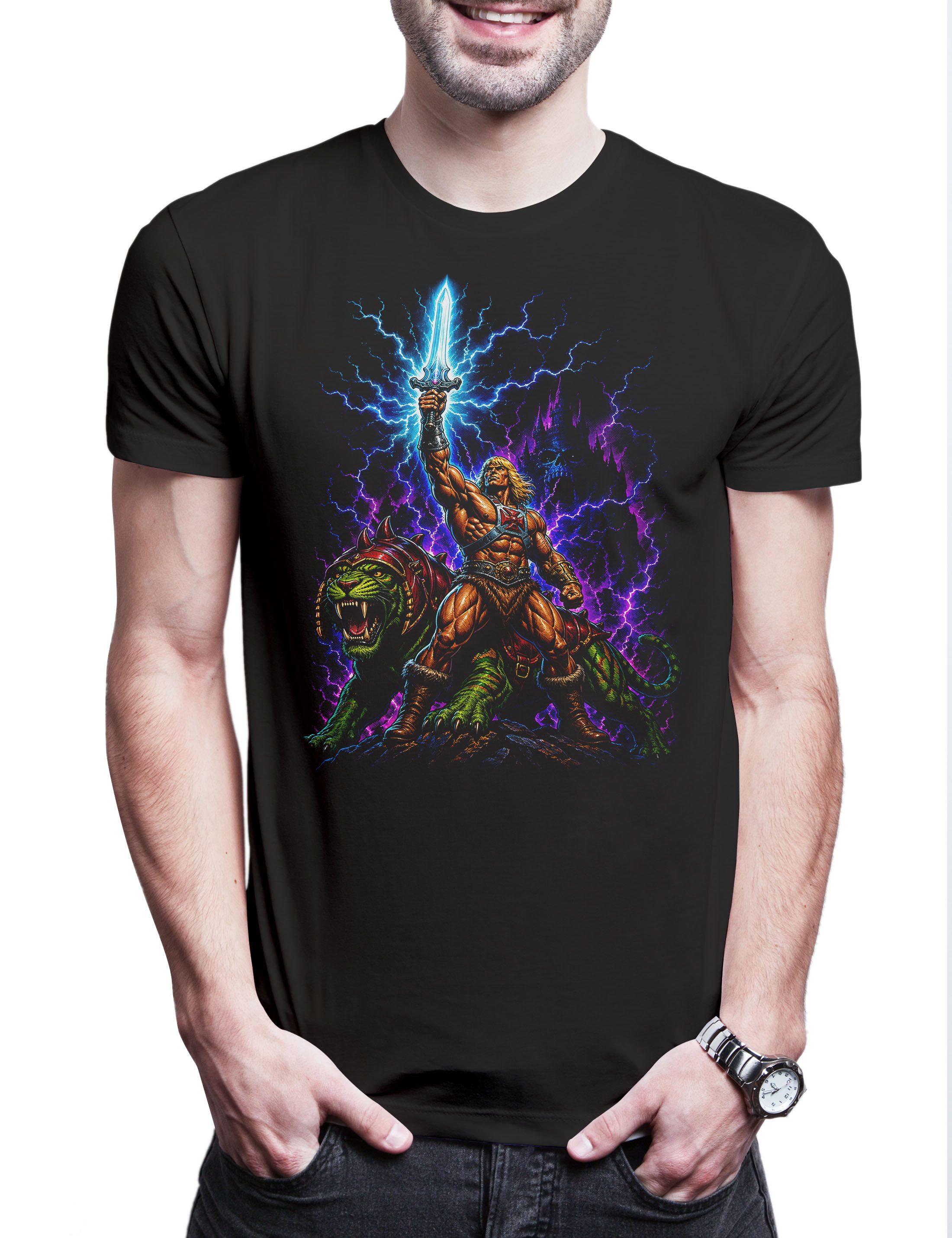 Urban Backwoods Print-Shirt Universe Battle Attack Cat Herren T-Shirt Masters Retro Kult 80s (1-tlg) Skeletor Of The Teela