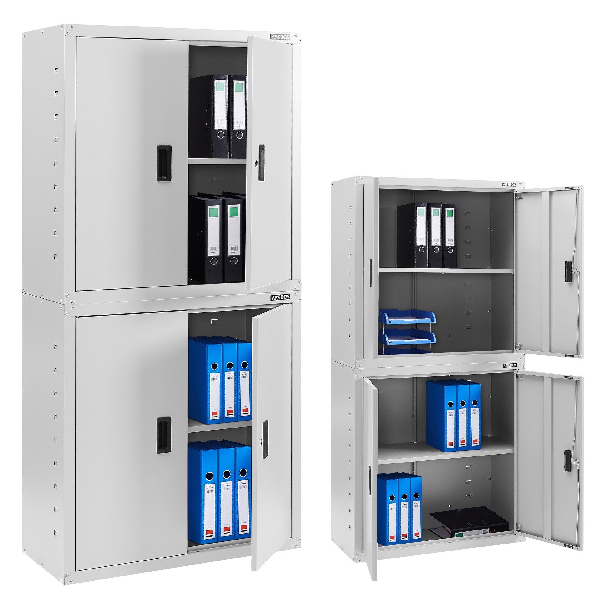 Arebos Aktenschrank Büroschrank Materialschrank Stahlschrank 180 günstig online kaufen