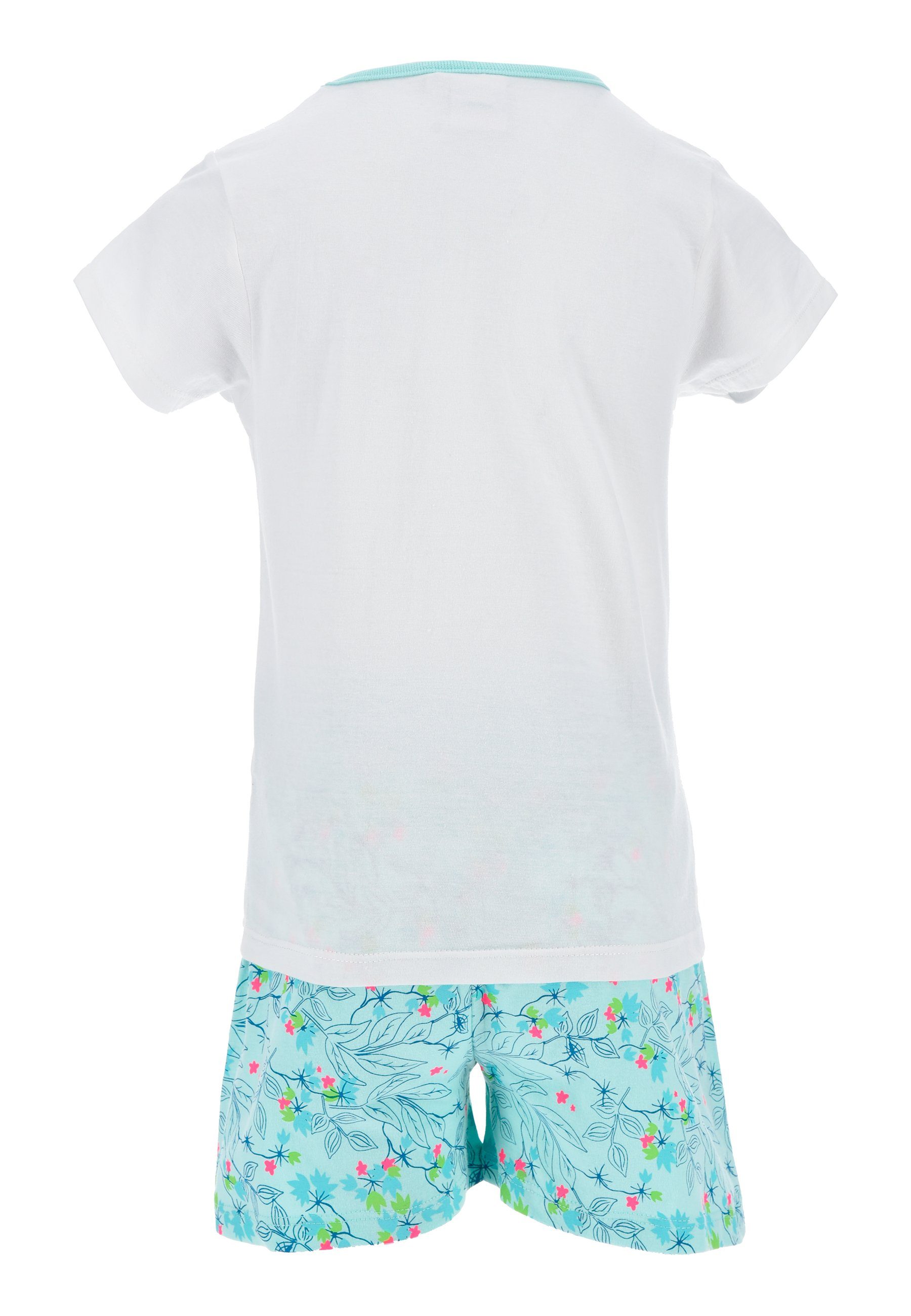 Disney Frozen Shorty Die Eiskönigin Mädchen (2 Elsa tlg) Schlafanzug Pyjama Weiß