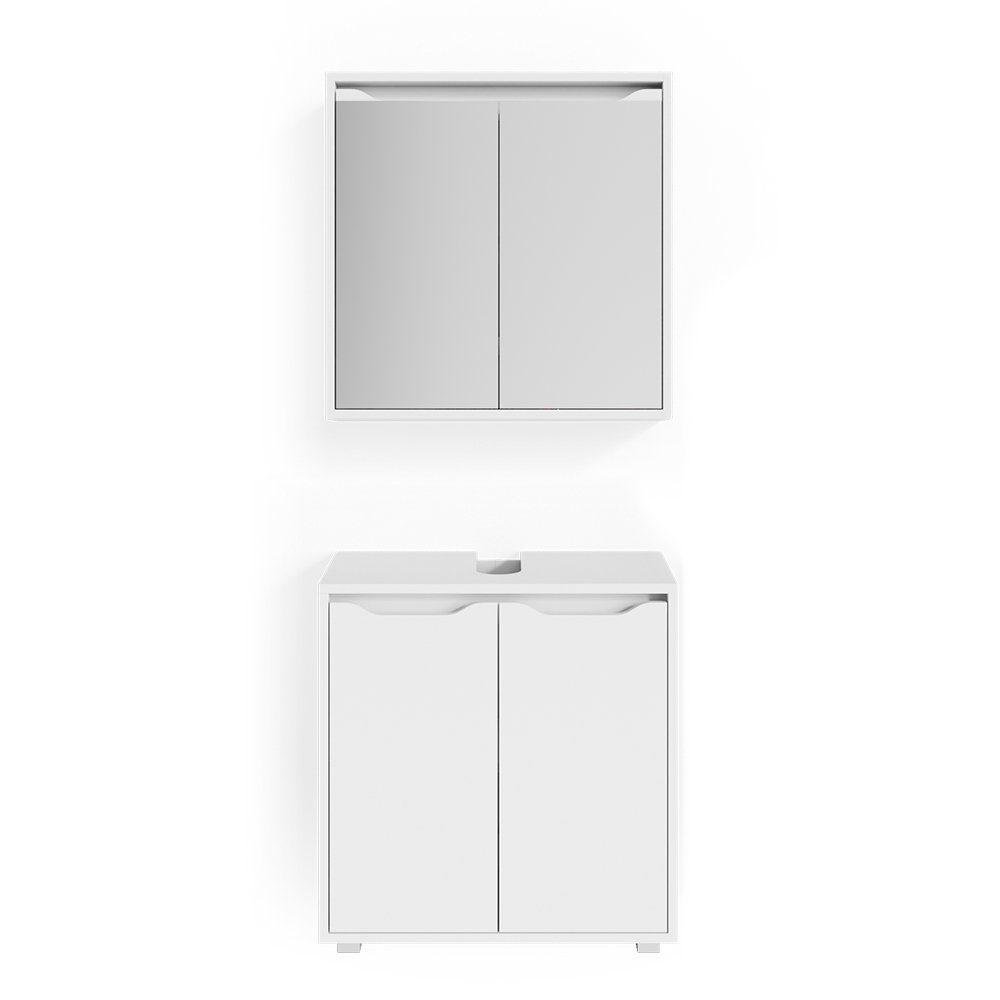 Vicco Badmöbel-Set Ruben, Weiß, 2 Teile, (2-er Set, 2-St., 2er Set)