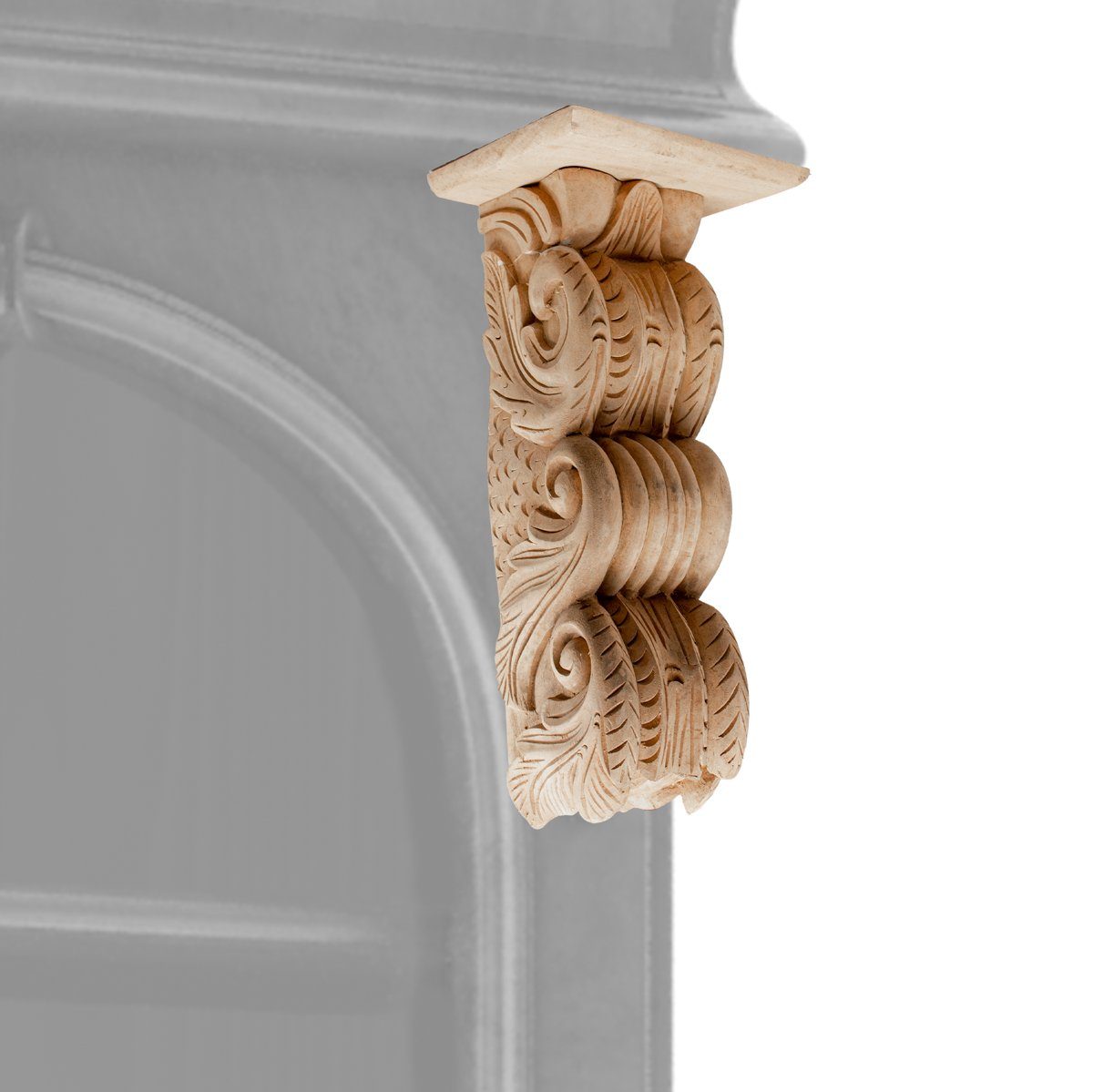 Antikas Möbelbeschlag Ornament,Schrankdeko, Dekoration, Holz, beige, H40,0xB17,8cm