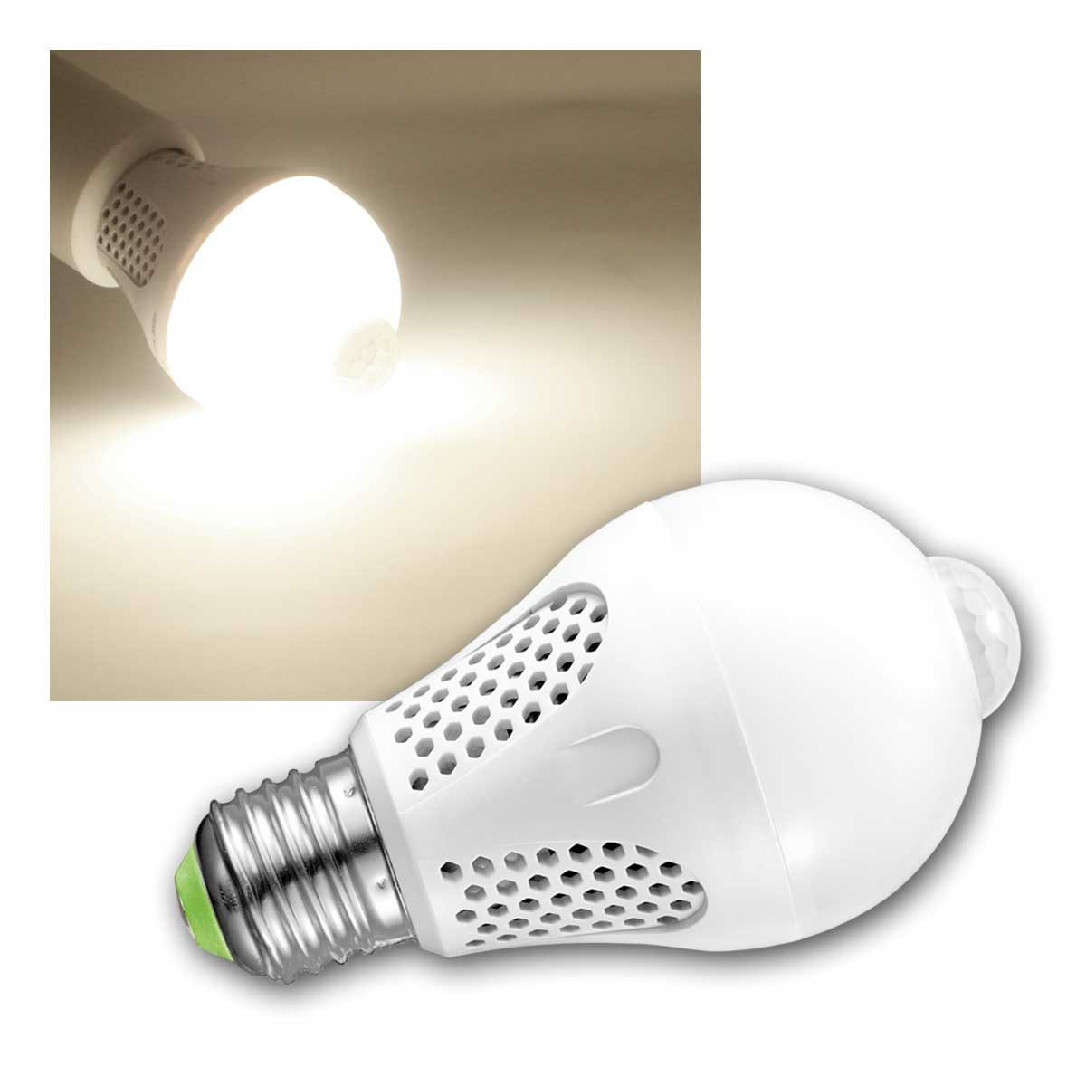 world-trading-net LED-Leuchtmittel E27 LED Lampe mit Bewegungsmelder, 7W/230V, 600lm, neutralweiß