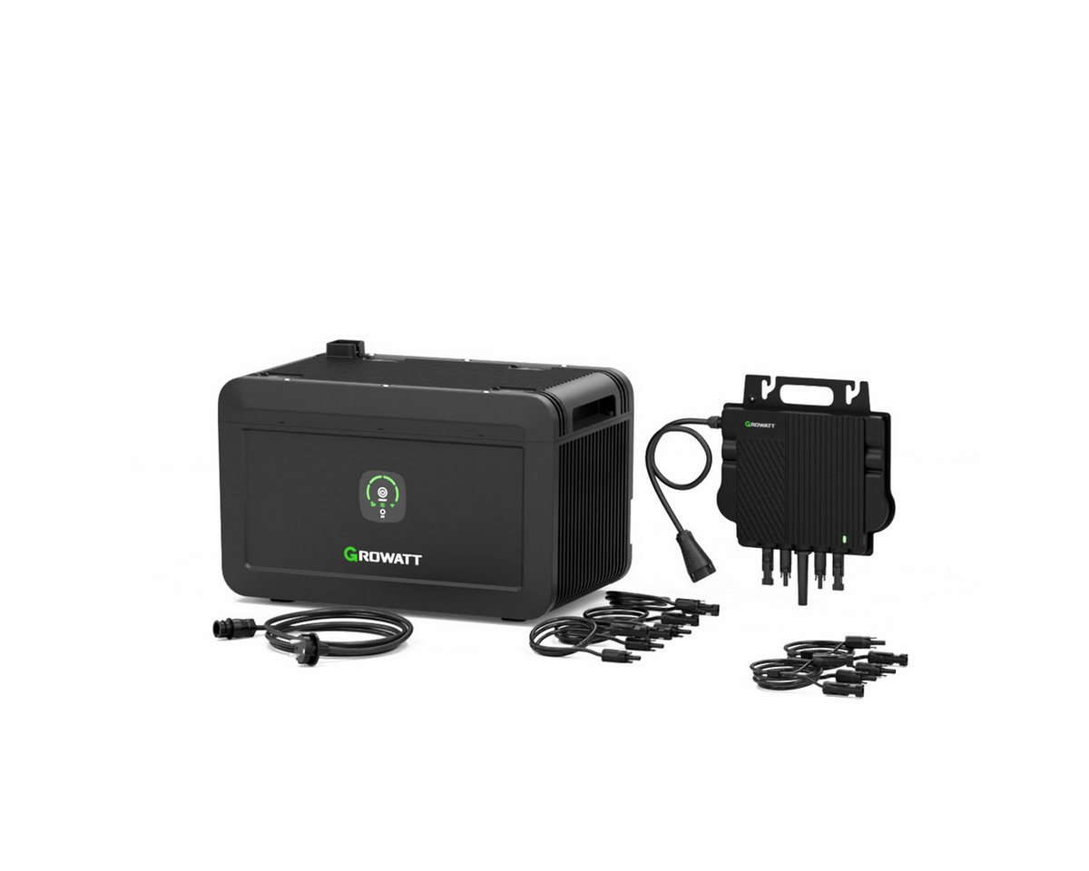 Growatt Balkonkraftwerk Growatt NOAH 2000 Speicher, 2048Wh mit 1800W PV-Eingangsleistung, (Niedrigtemperaturschutz), Fernüberwachung und -steuerung über App