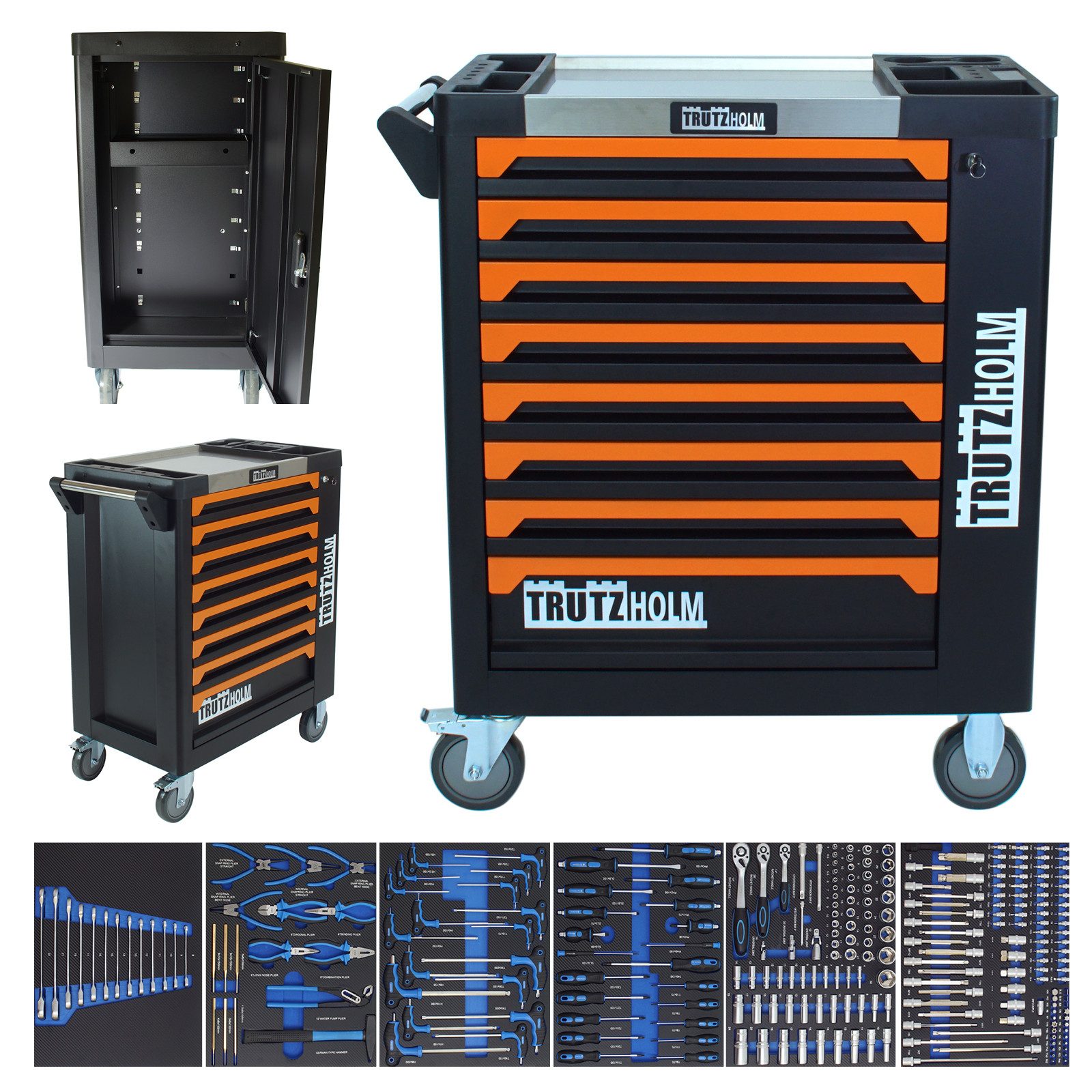 TRUTZHOLM Werkstattwagen 249 tlg. bestückt 97 x 85 x 46 cm Werkzeugorganisa günstig online kaufen