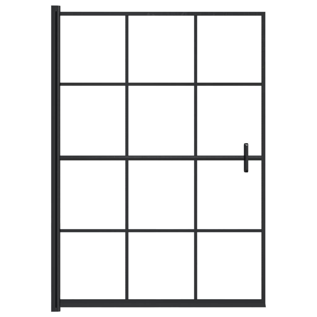 vidaXL Duschwand 100 x 140 cm Duschkabine ESG 100x140 cm Schwarz Dusche Duschabtrennung