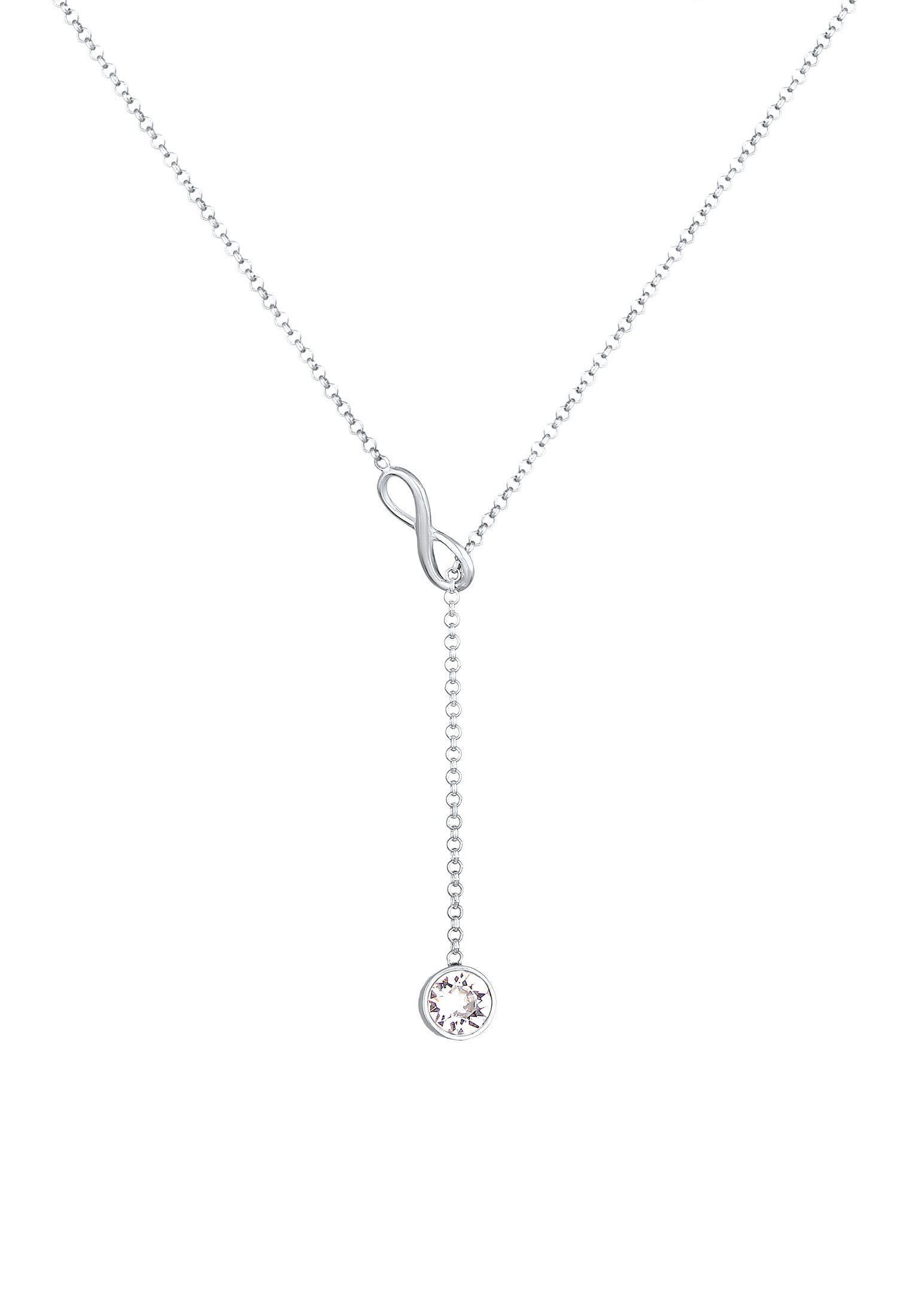 Elli Kette mit Anhänger Y-Kette Infinity Unendlichkeit Kristall 925 Silber, günstig online kaufen