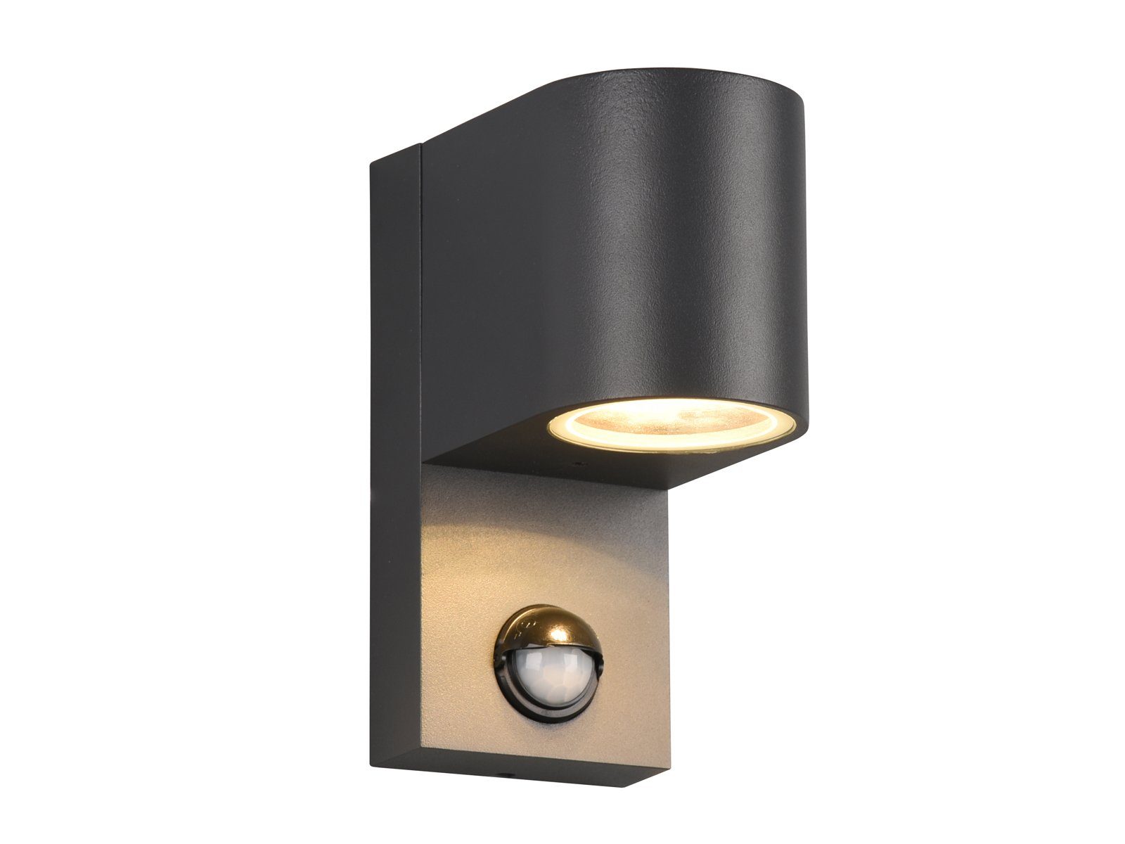 meineWunschleuchte Außen-Wandleuchte, Bewegungsmelder, ohne Leuchtmittel, Downlight für Haus-Wand Fassaden & Carport-Beleuchtung IP 44 Anthrazit