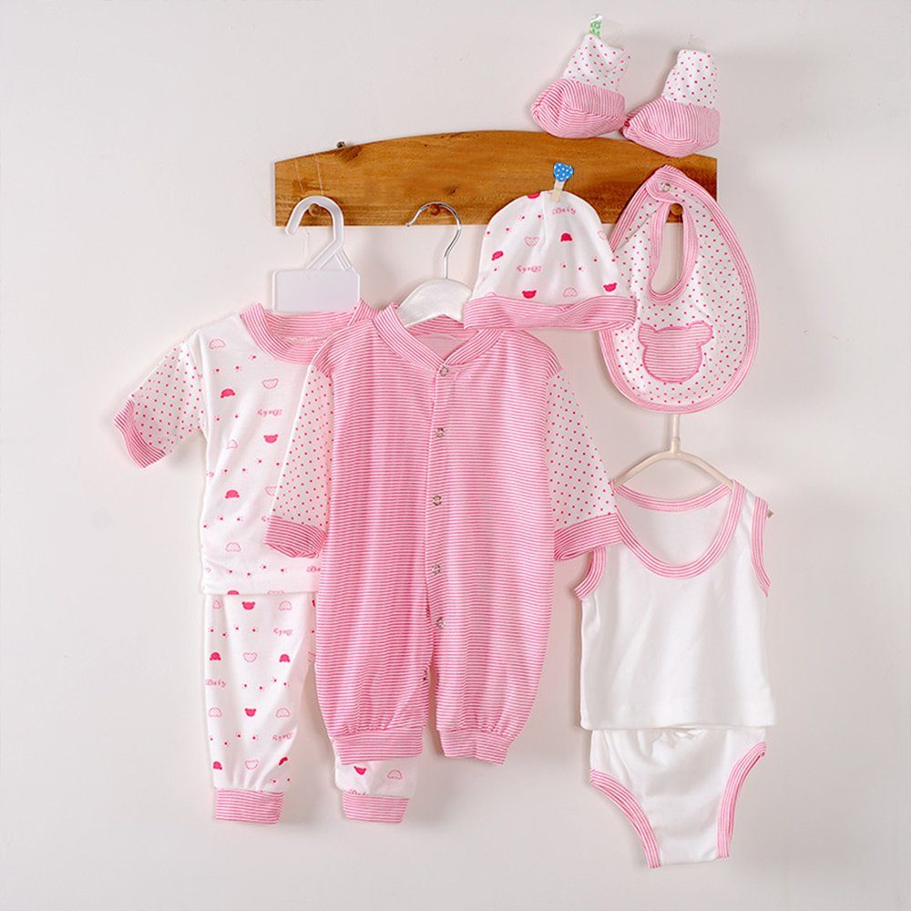Luxusgütermarkt LAPA Erstausstattungspaket Set Mädchen & (Set, 0-3 Outfit Rosa Monate Neugeborene 8-tlg) Jungen komplett