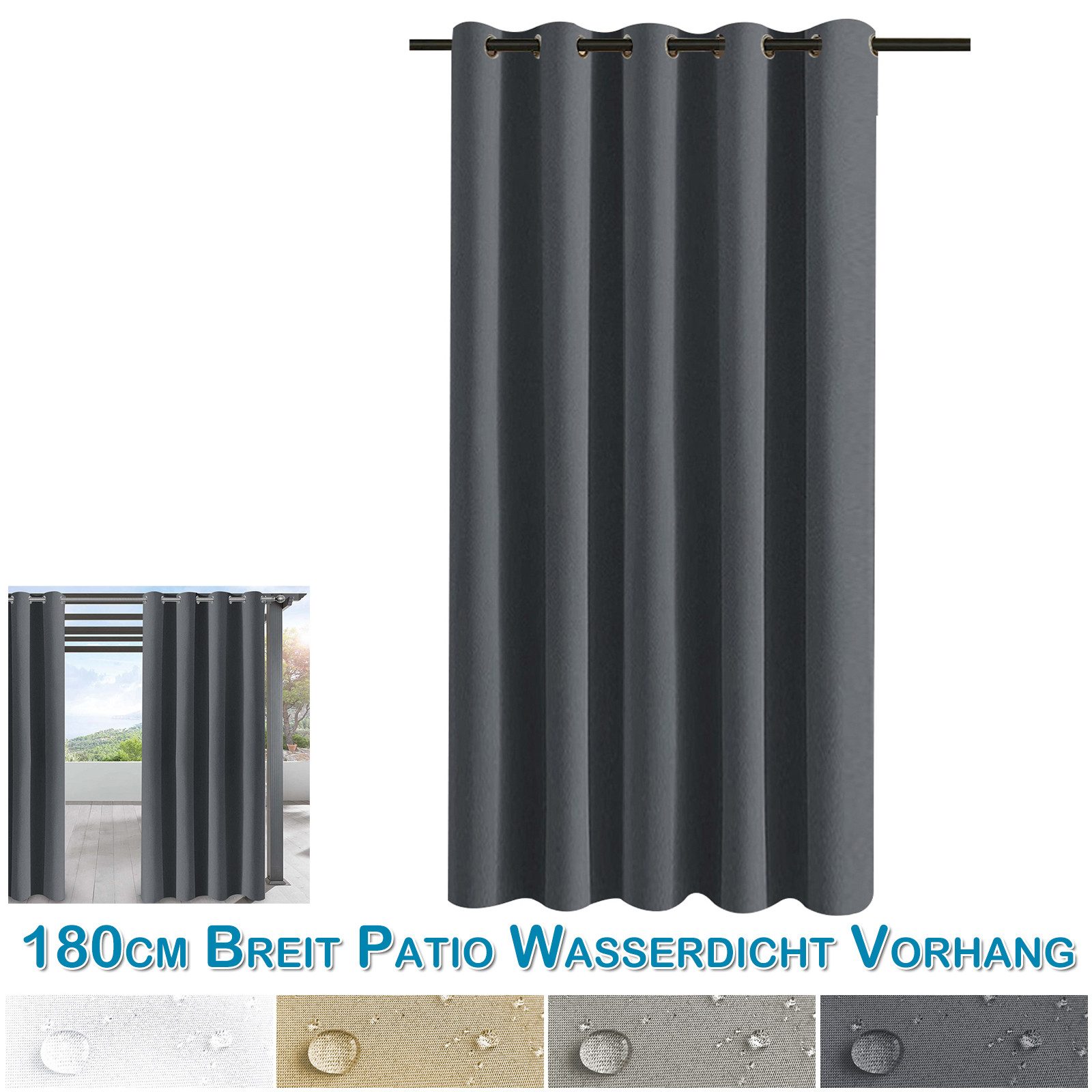 BTTO V&G Vorhang Outdoorvorhänge mit Ösen GartenVorhänge Balkon Gardine Ver günstig online kaufen