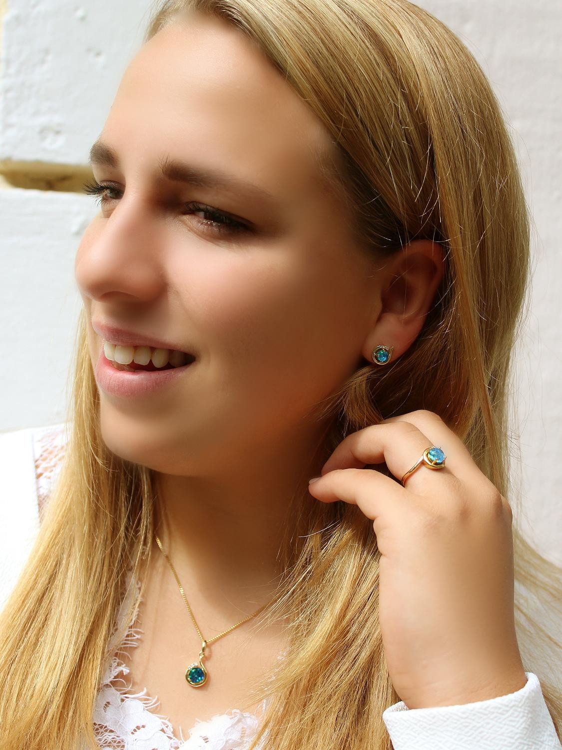 My Gold Kettenanhänger Damen Opal Anhänger günstig online kaufen