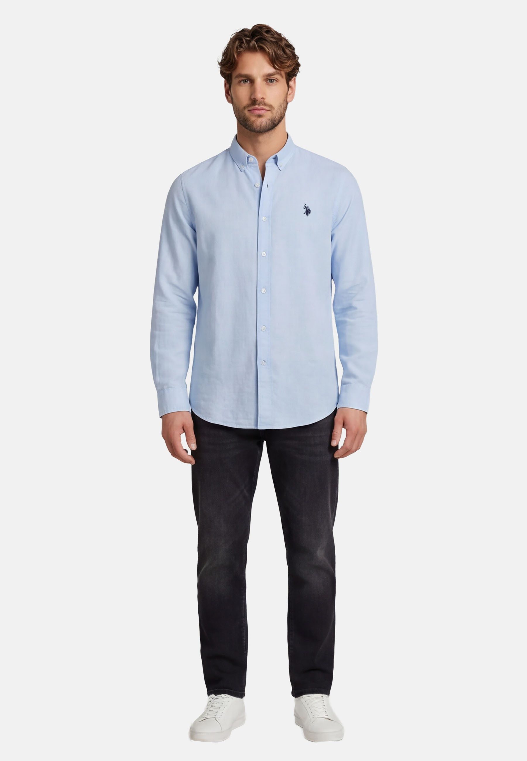 U.S. Polo Assn. Leinenhemd USBlaake Herren Leinenhemd – Sommerhemd luftig mit Button-Down-Kragen Leichtes Hemd aus Leinenmix mit Knopfleiste – Bild 3 von 5