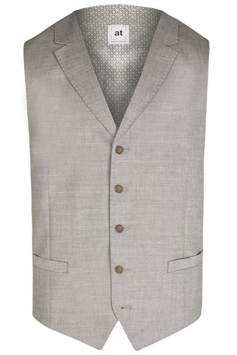 Atelier Torino Anzugweste Atelier-Torino MIX&MATCH Herren Weste Drop8 Hellgrau meliert